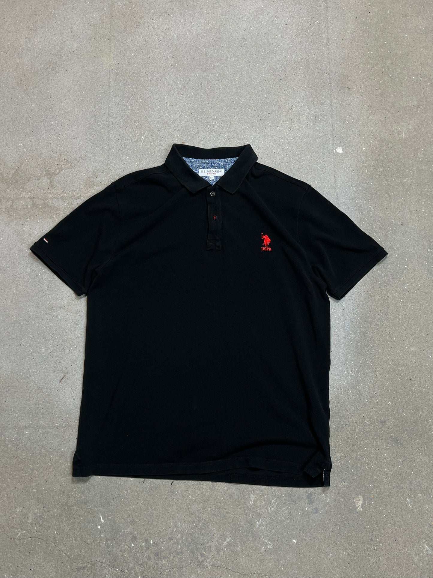 SCHWARZES USPA US POLO ASSN SLIM FIT PIQUE POLO (XL)