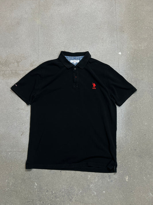 SCHWARZES USPA US POLO ASSN SLIM FIT PIQUE POLO (XL)