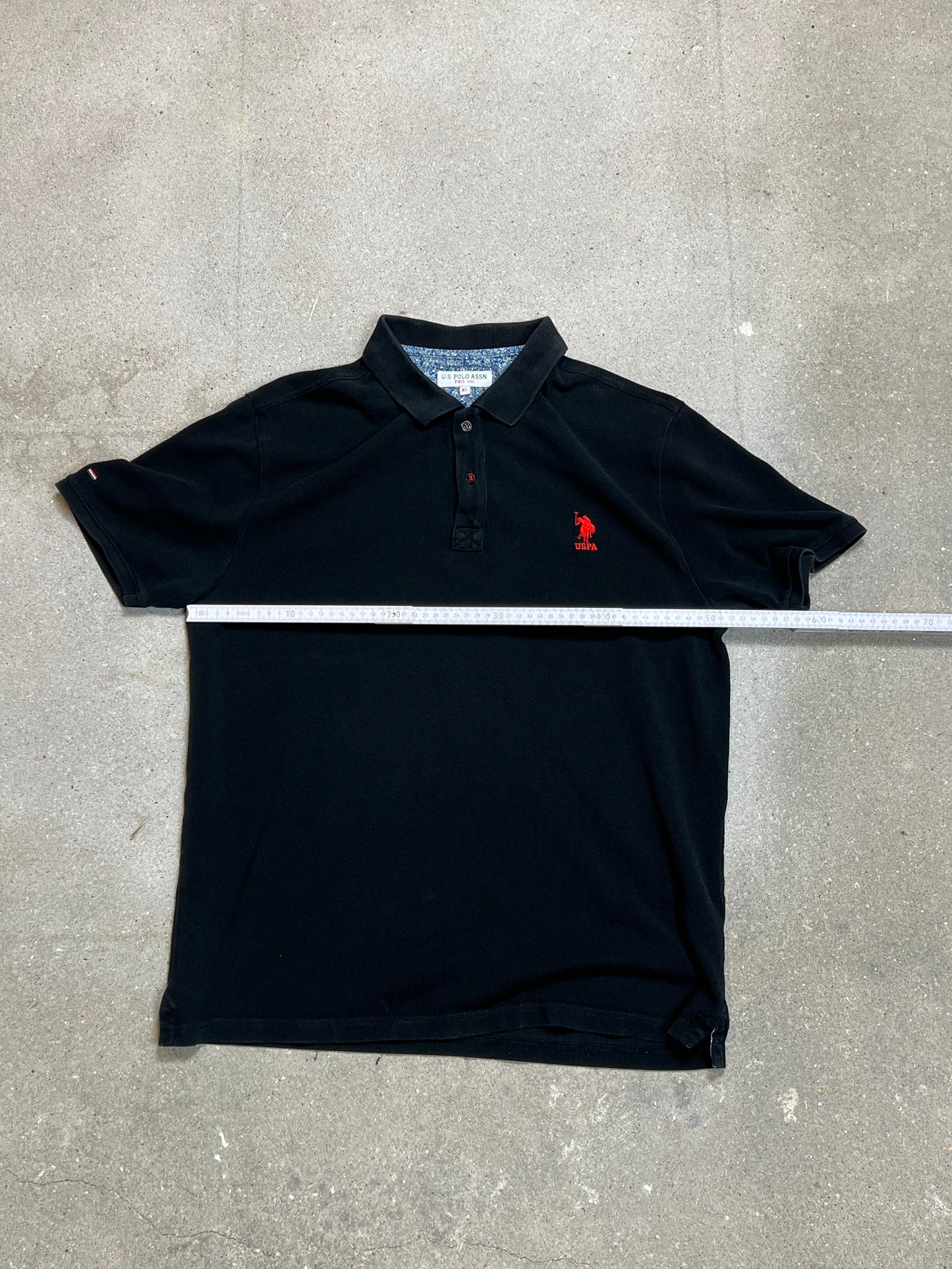 SCHWARZES USPA US POLO ASSN SLIM FIT PIQUE POLO (XL)