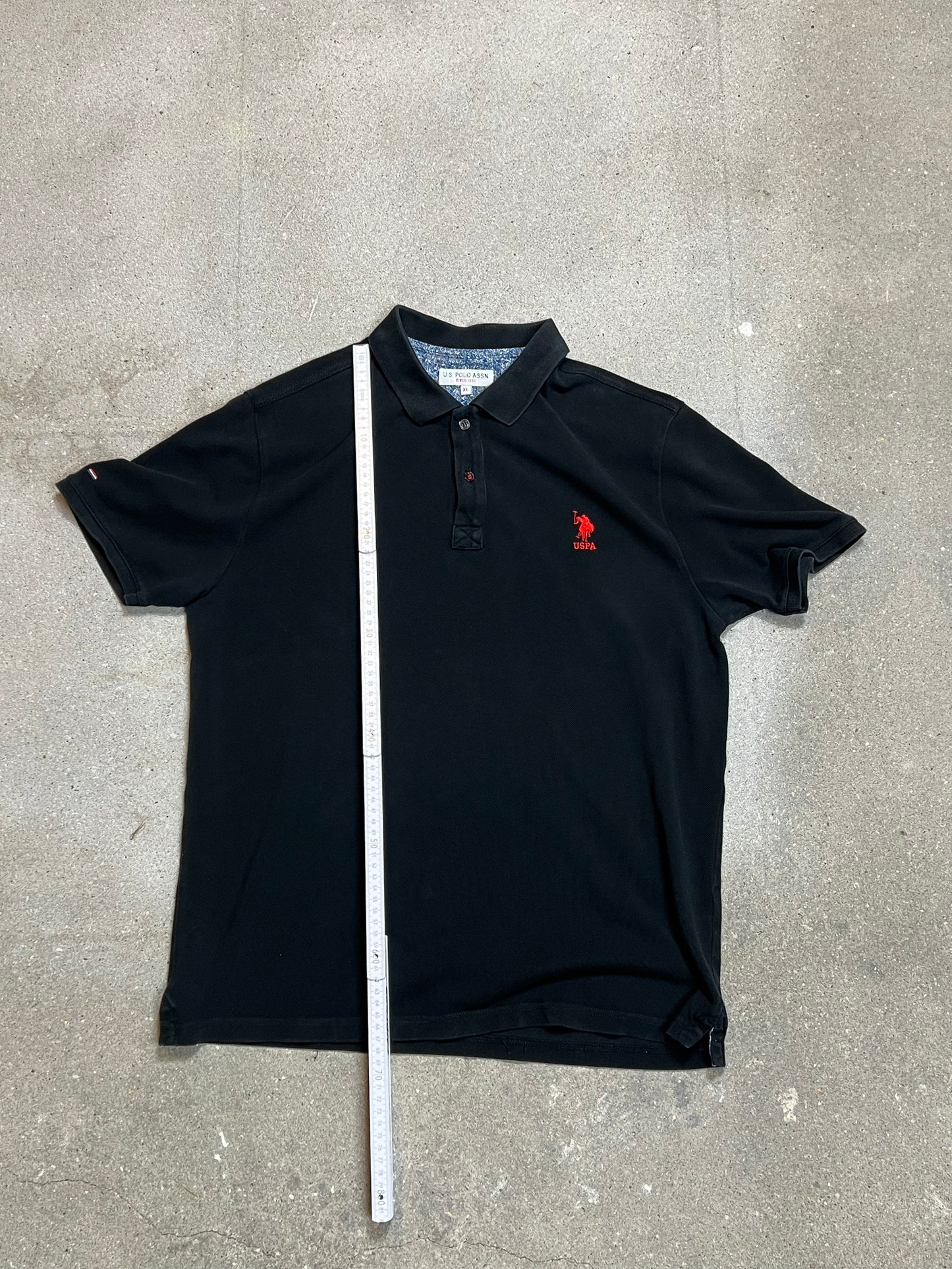 SCHWARZES USPA US POLO ASSN SLIM FIT PIQUE POLO (XL)
