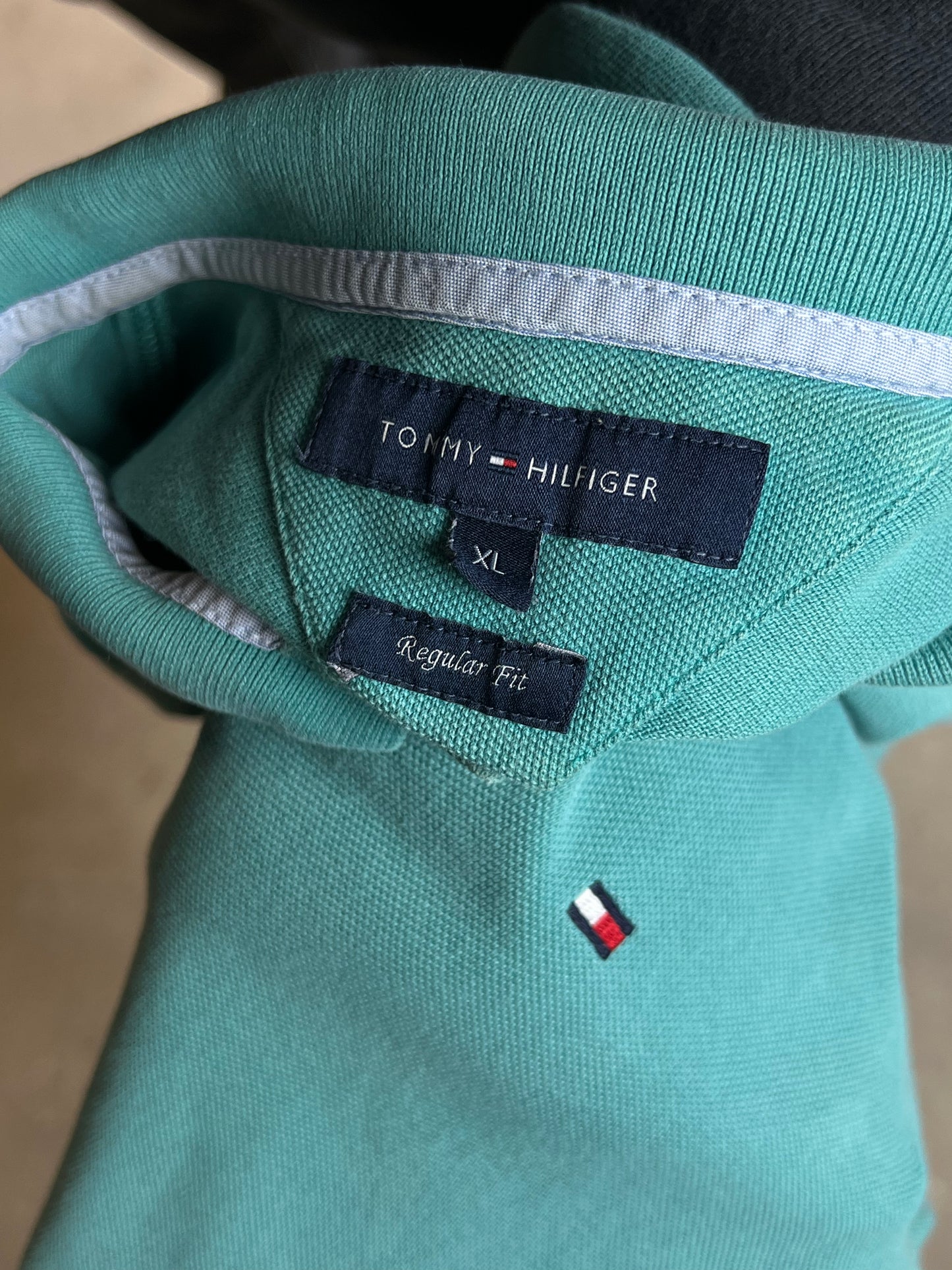 TURQUOISE TOMMY HILFIGER PIQUE POLO (XL)