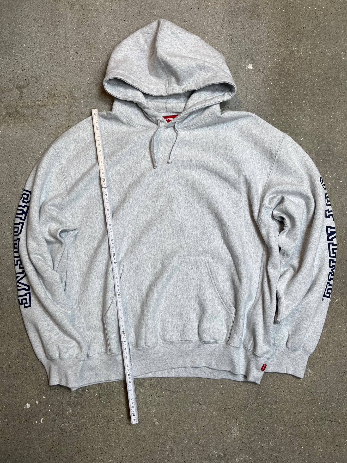 Heather Grey SUPREME ® Hoodie sleeve logo heavyweight (XL)