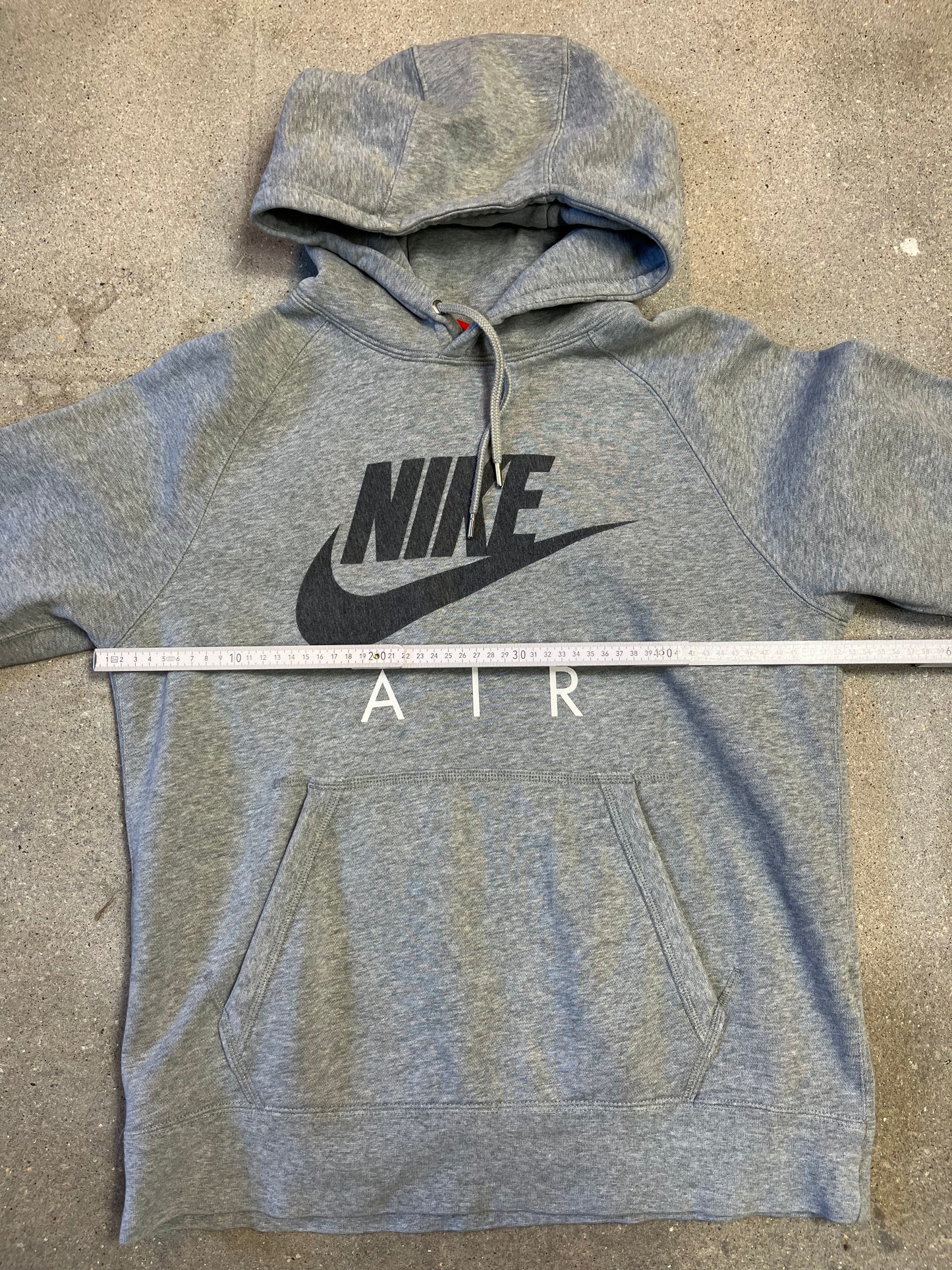 Heather Grey 00s y2k Nike Spellout logo hoodie heavyweight (M)