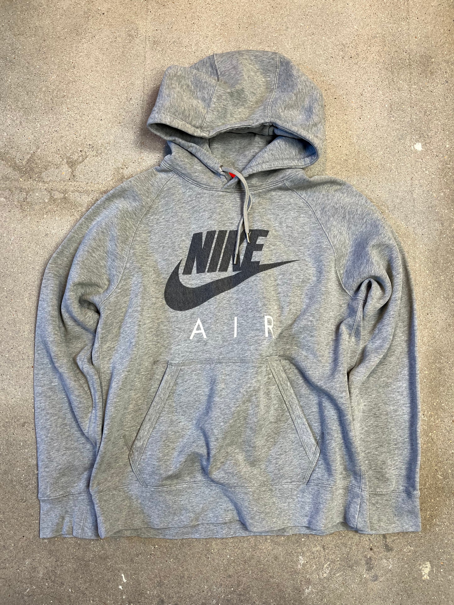 Heather Grey 00s y2k Nike Spellout logo hoodie heavyweight (M)
