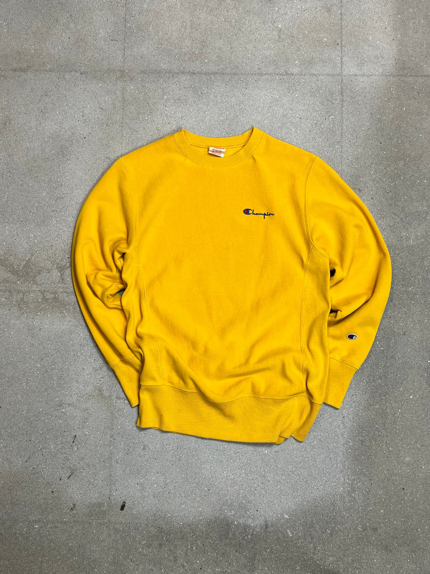 MANGO YELLOW 90s VINTAGE CHAMPION REVERSE WEAVE SWEATSHIRT (MEDIUM)