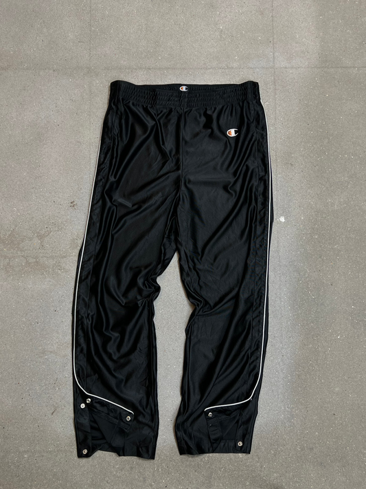 Black Vintage Champion Side Snap Pants Trackpants (SMALL)