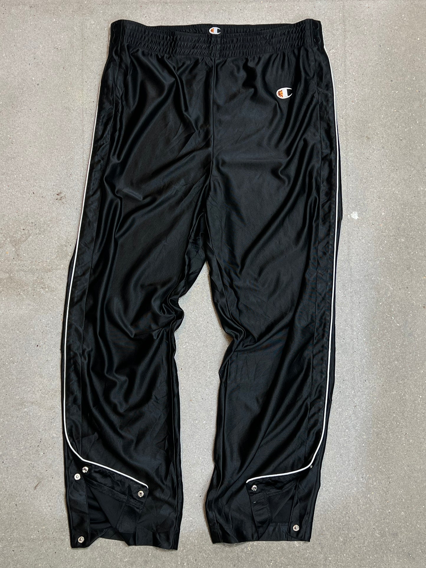 Black Vintage Champion Side Snap Pants Trackpants (SMALL)