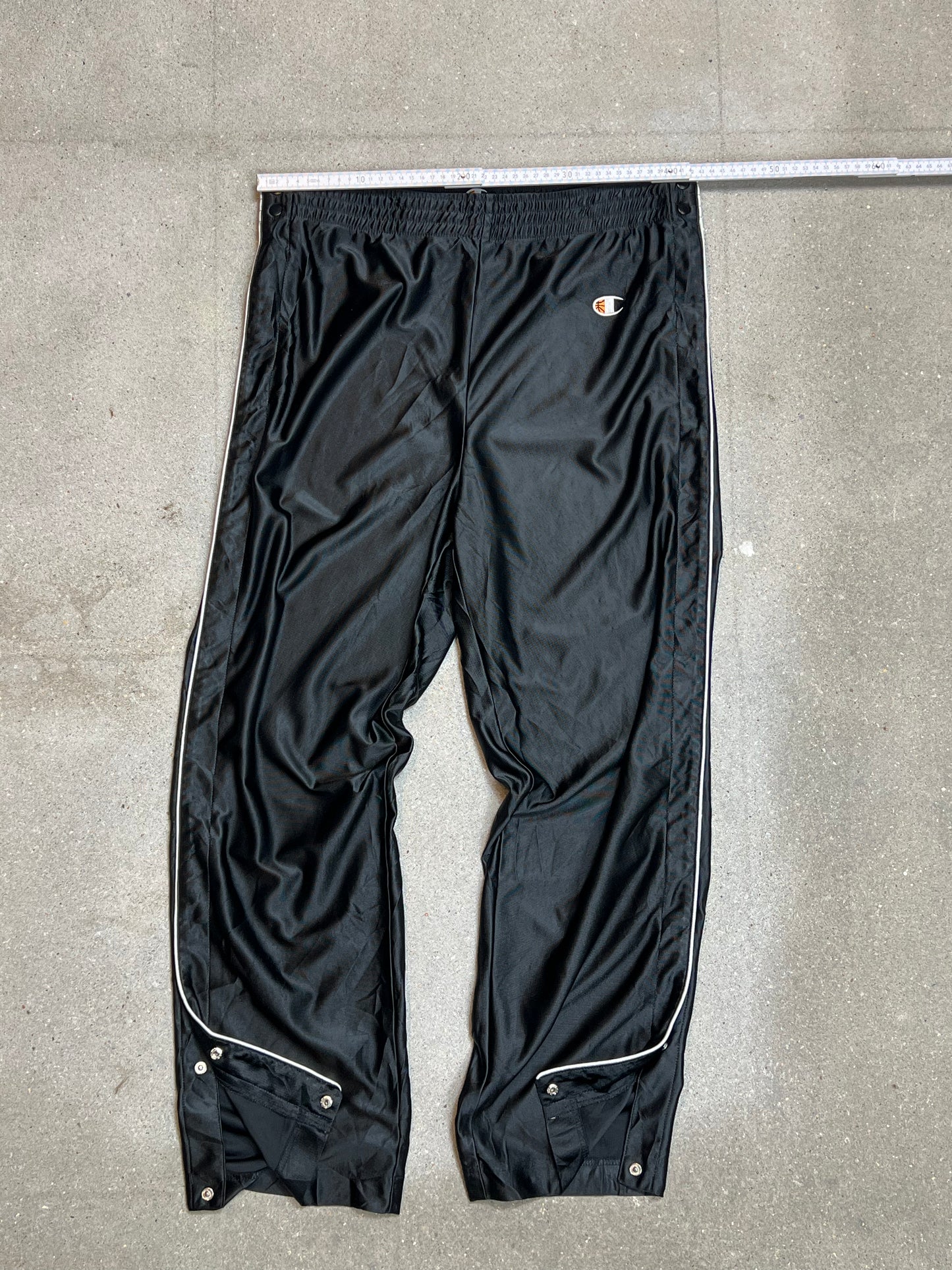 Black Vintage Champion Side Snap Pants Trackpants (SMALL)