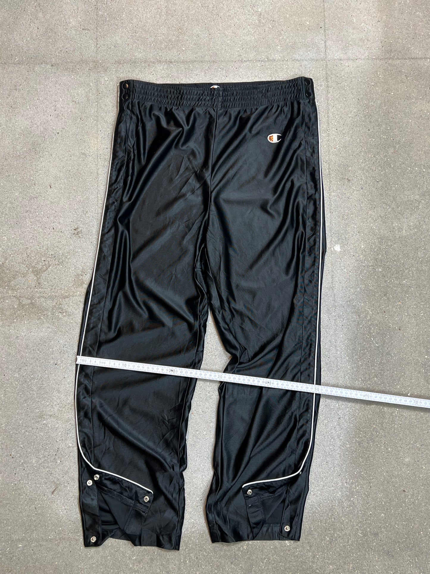 Black Vintage Champion Side Snap Pants Trackpants (SMALL)