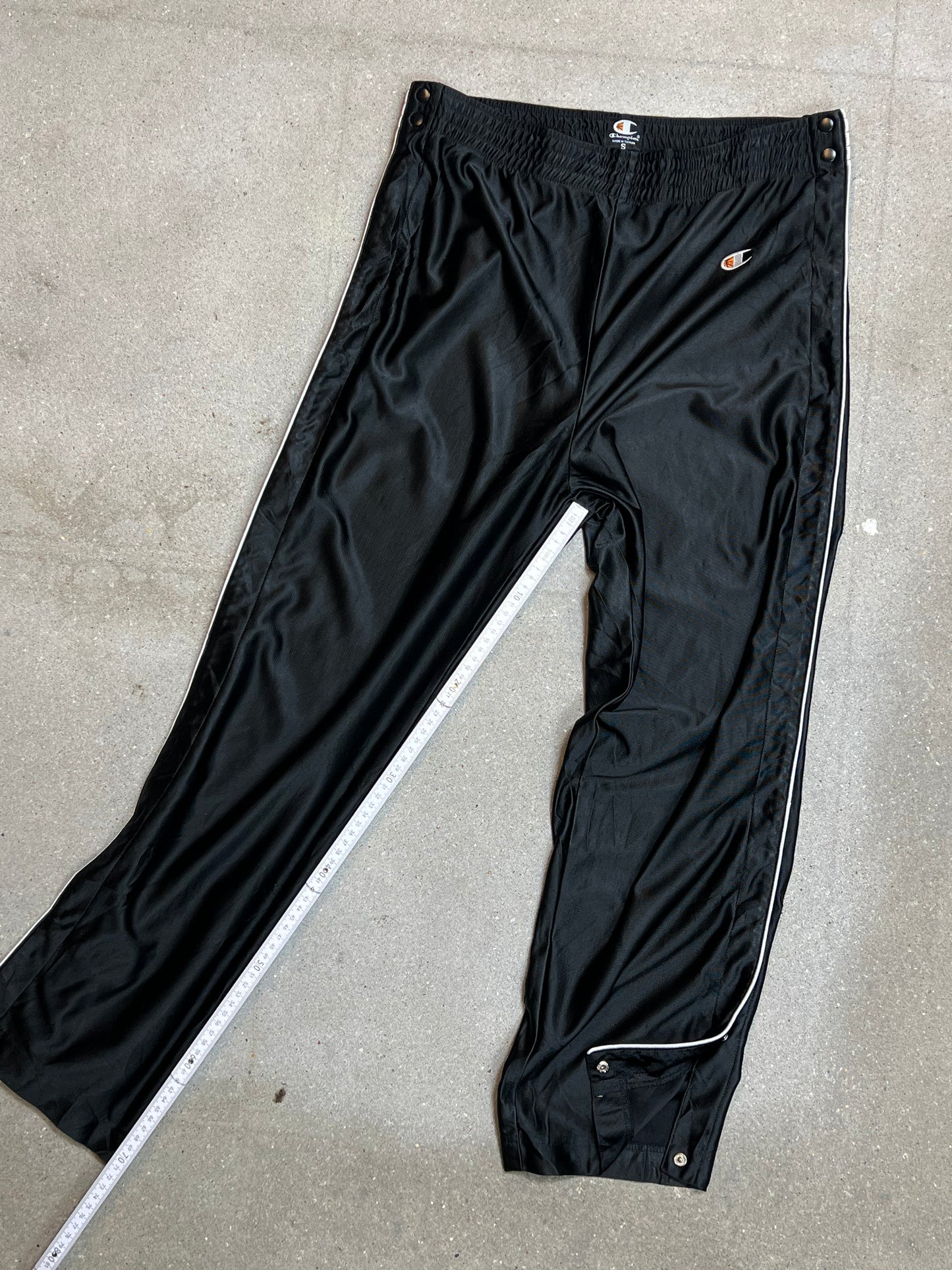 Black Vintage Champion Side Snap Pants Trackpants (SMALL)