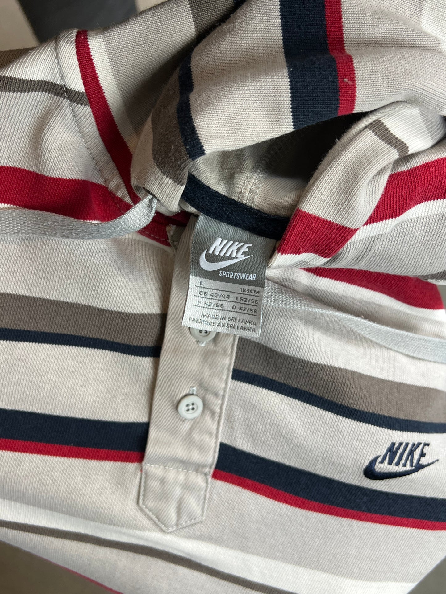 Y2K 00s VINTAGE NIKE STRIPED TRACK & FIELD HOODIE (LARGE)