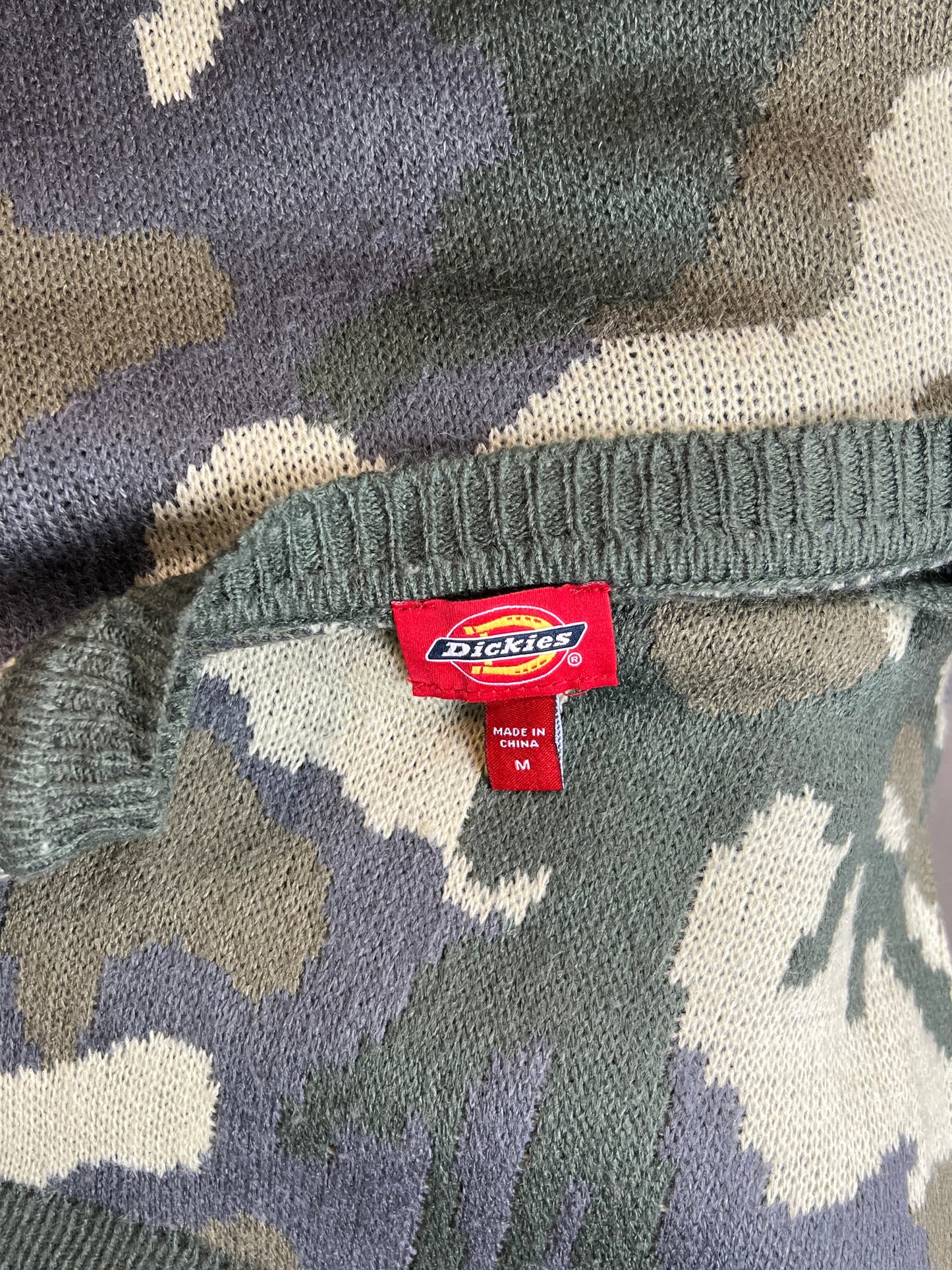 VINTAGE DICKIES CAMOUFLAGE KNIT SWEATSHIRT (MEDIUM) (WOMENS)