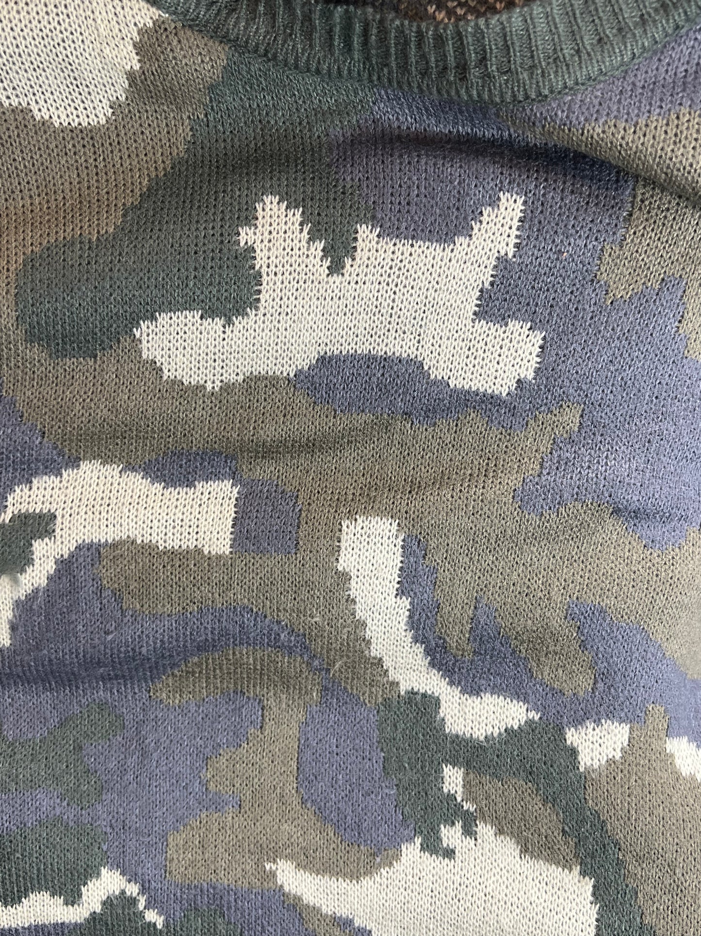 VINTAGE DICKIES CAMOUFLAGE KNIT SWEATSHIRT (MEDIUM) (WOMENS)
