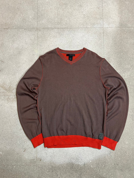 VINTAGE 90s CALVIN KLEIN V-NECK KNIT (LARGE)