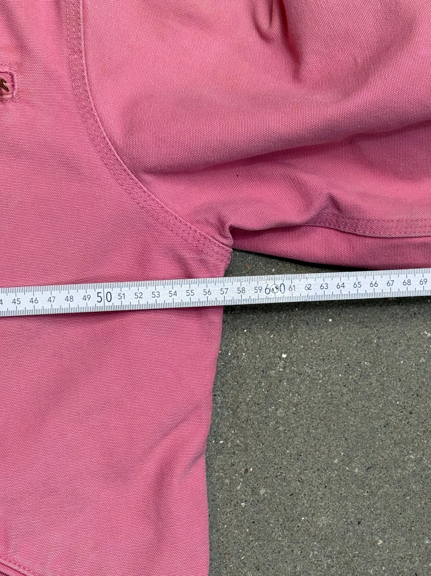 1990s Carhartt Lined Sherpa Hooded Active Jacket WJ141 PKR. Faded bubblegum (womens Small) (Youth Medium 8-10)