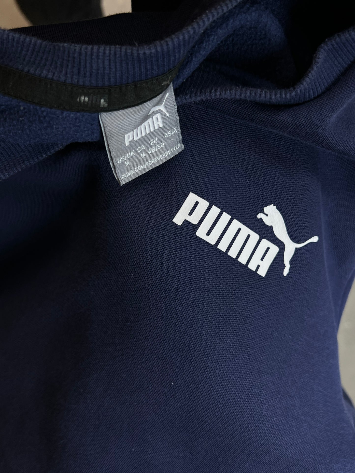 NAVY VINTAGE PUMA SWEATSHIRT (MEDIUM)