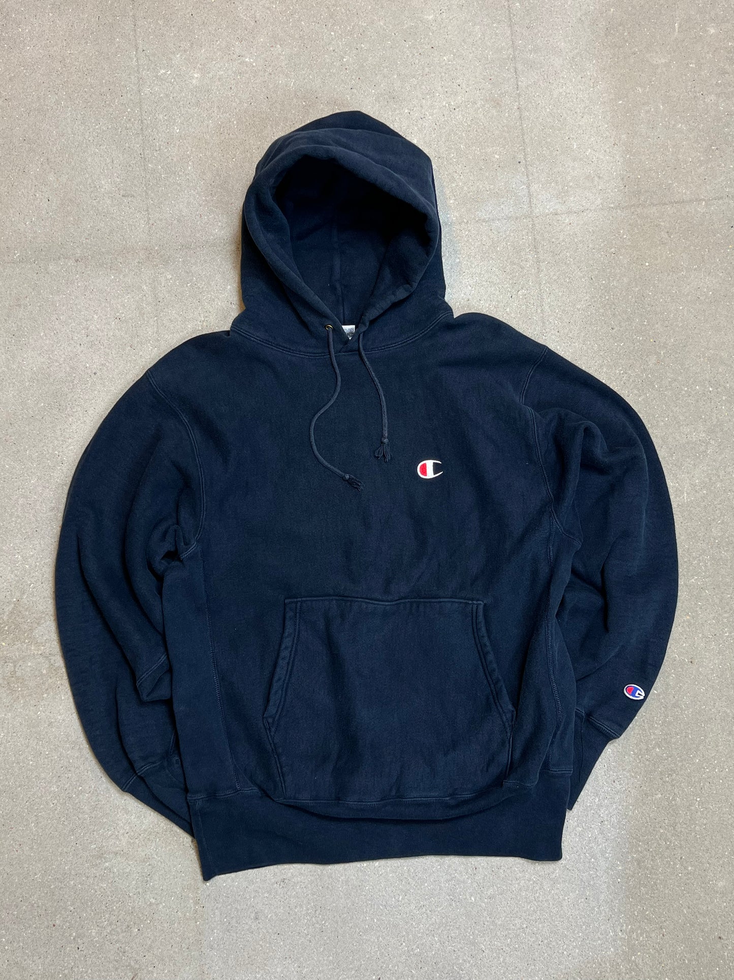 90s HEAVYWEIGHT VINTAGE CHAMPION BLANK HOODIE (LARGE)