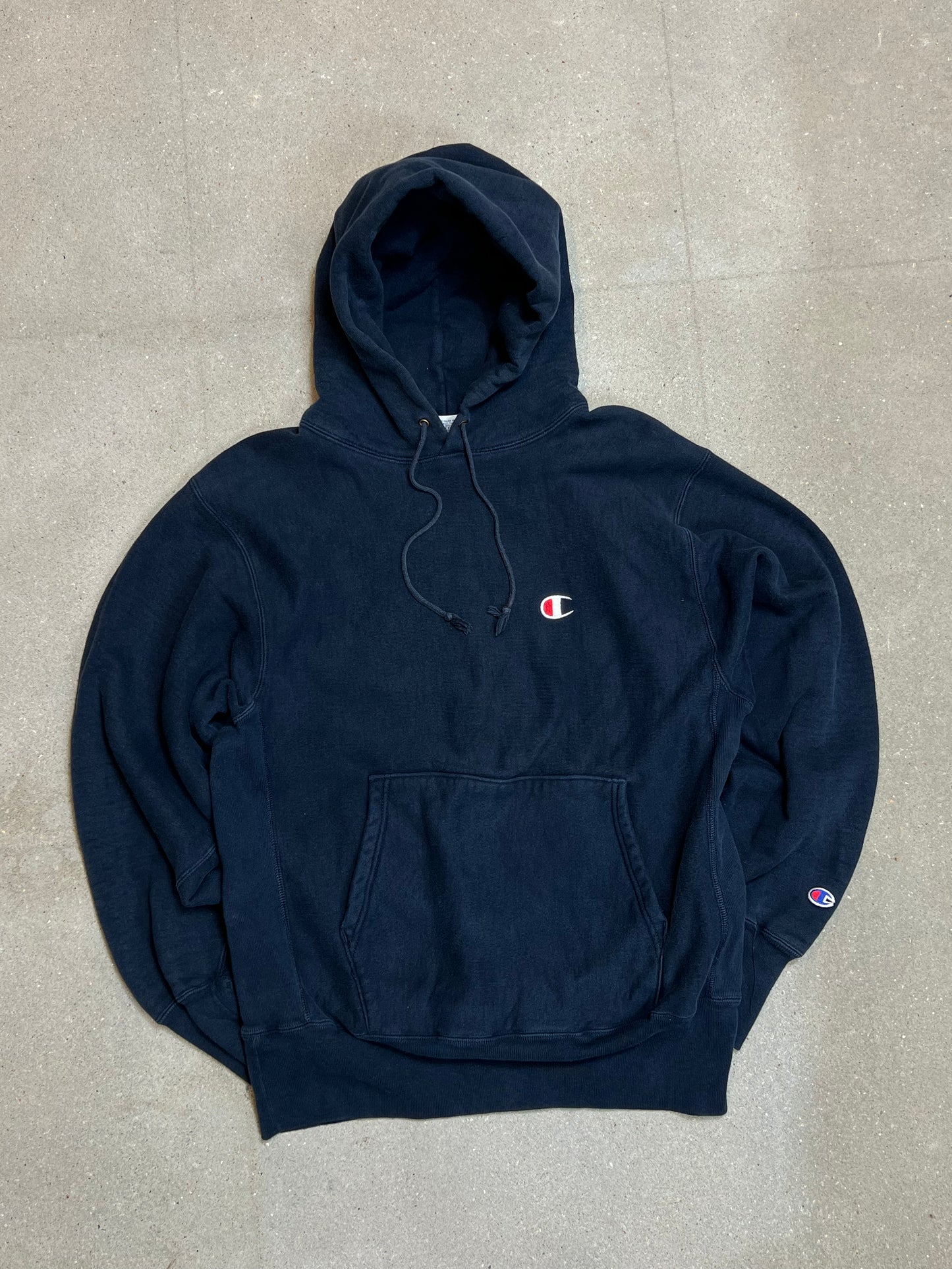 90s HEAVYWEIGHT VINTAGE CHAMPION BLANK HOODIE (LARGE)