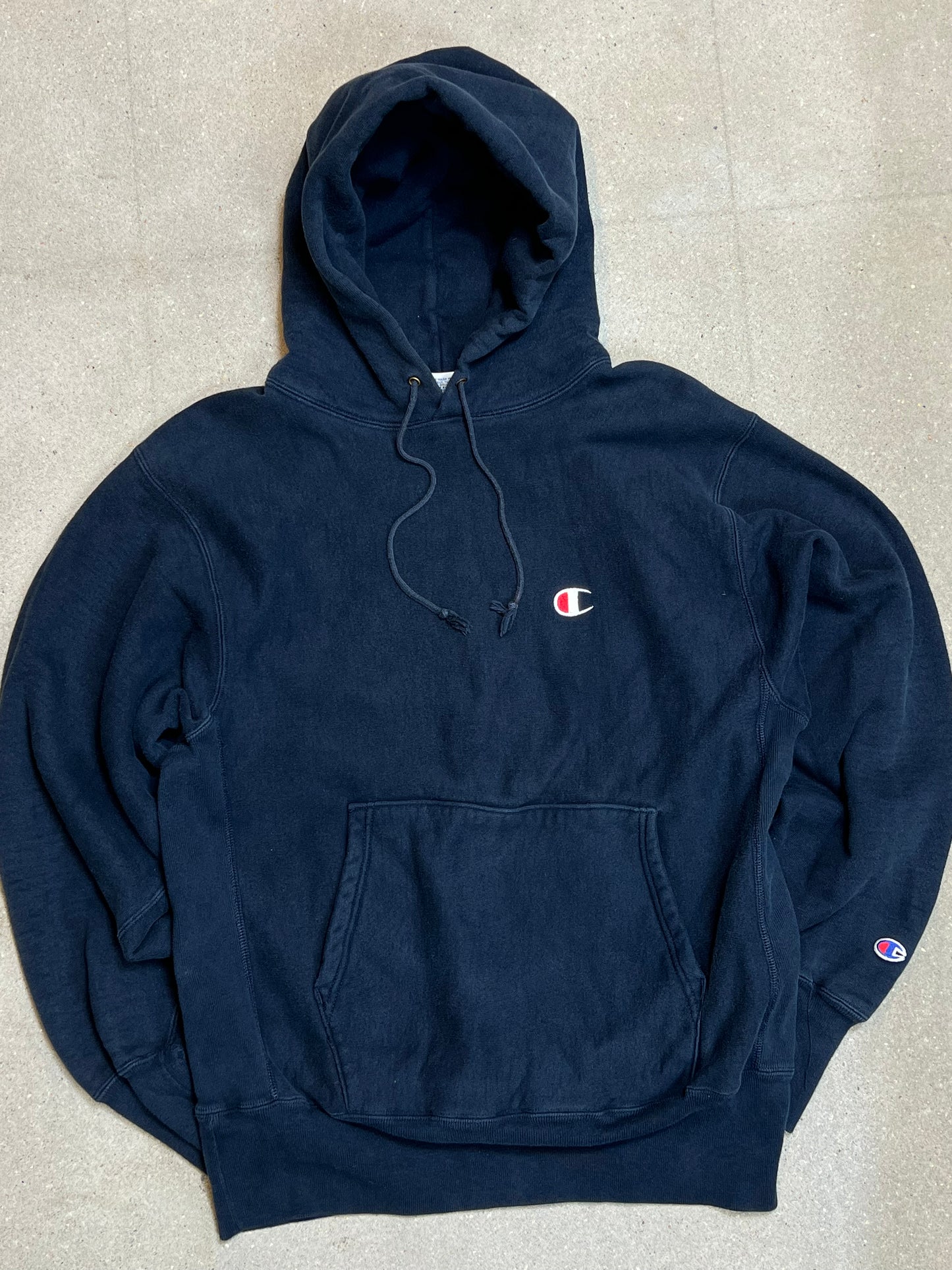90s HEAVYWEIGHT VINTAGE CHAMPION BLANK HOODIE (LARGE)