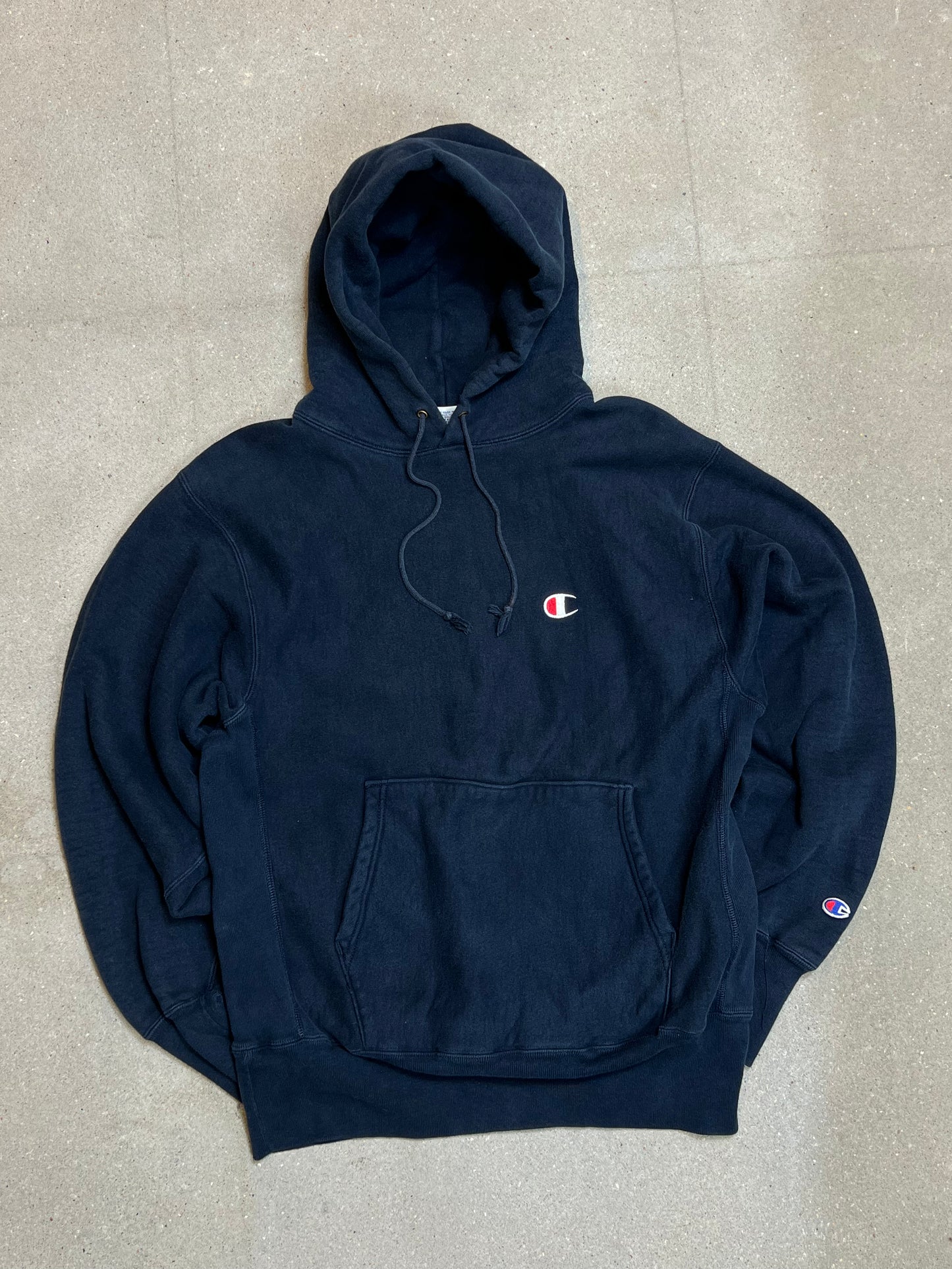 90s HEAVYWEIGHT VINTAGE CHAMPION BLANK HOODIE (LARGE)
