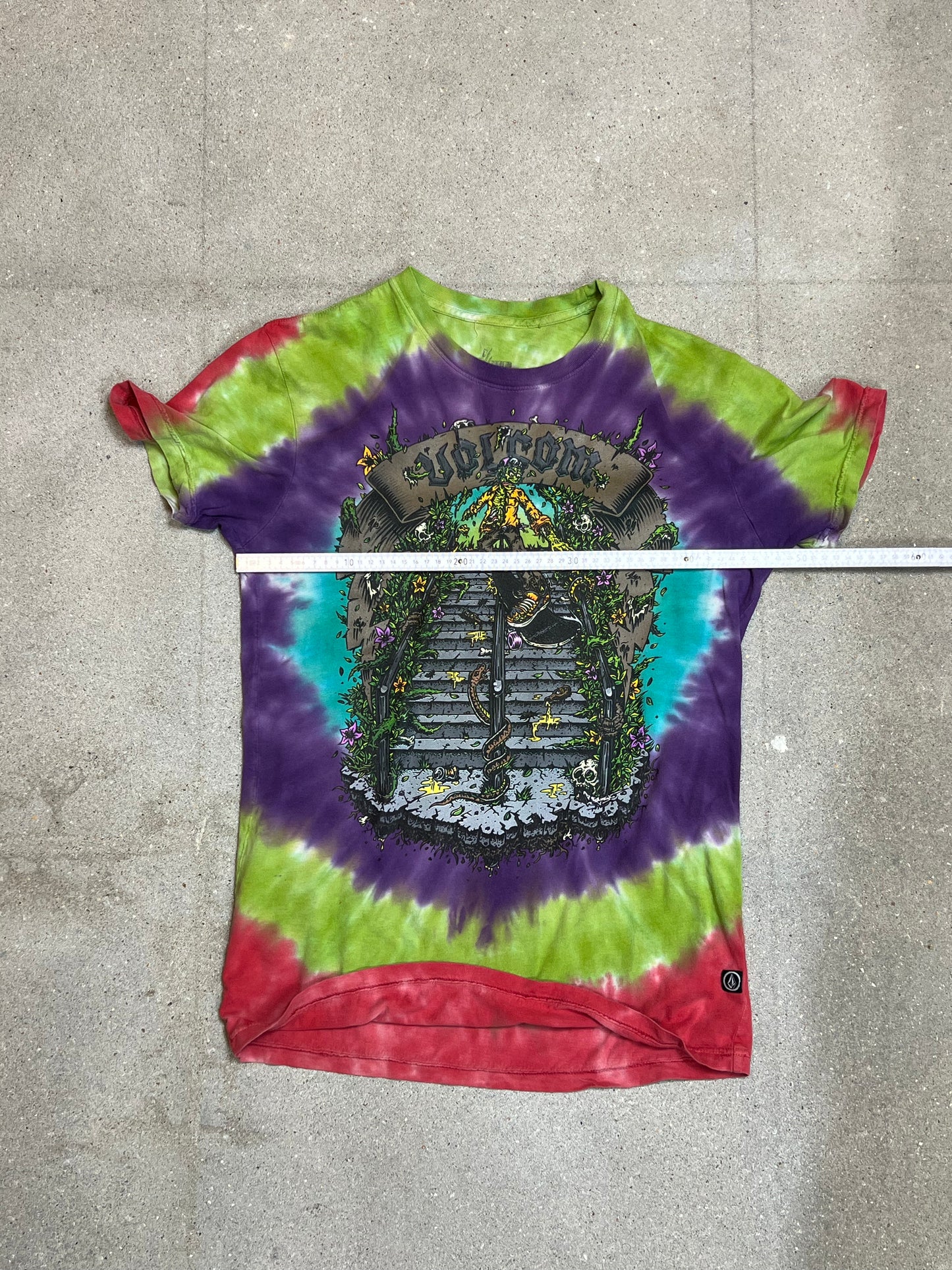 VINTAGE VOLCOM x JAIME BROWNE FRONT PRINT TEE SLIM FIT (SMALL)