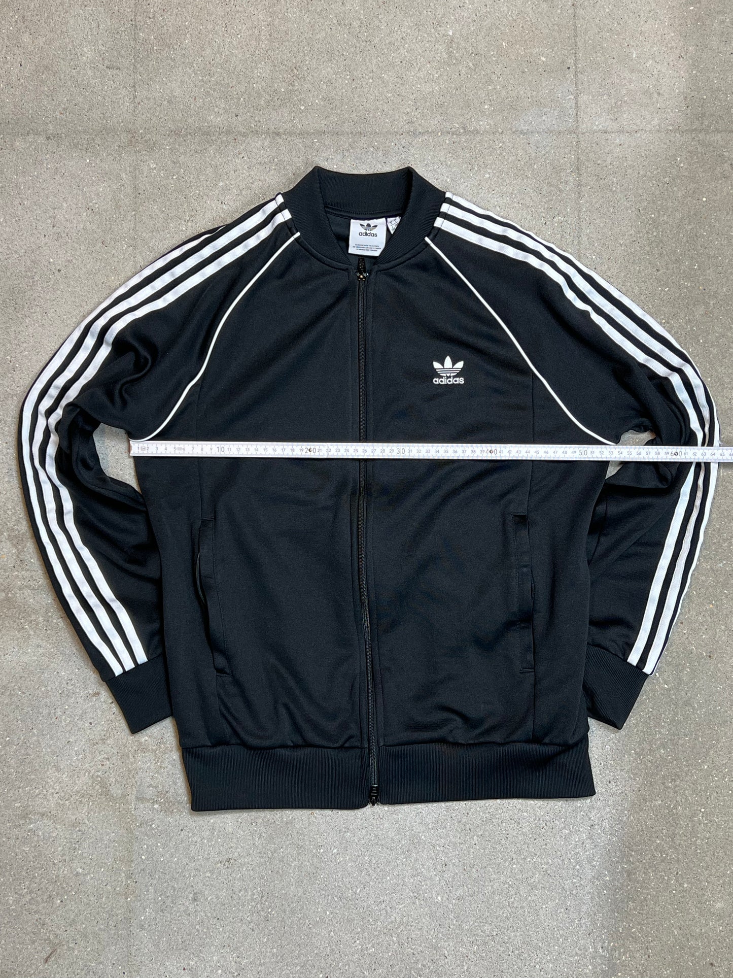 BLACK VINTAGE ADIDAS ZIP TRACK JACKET (XL)