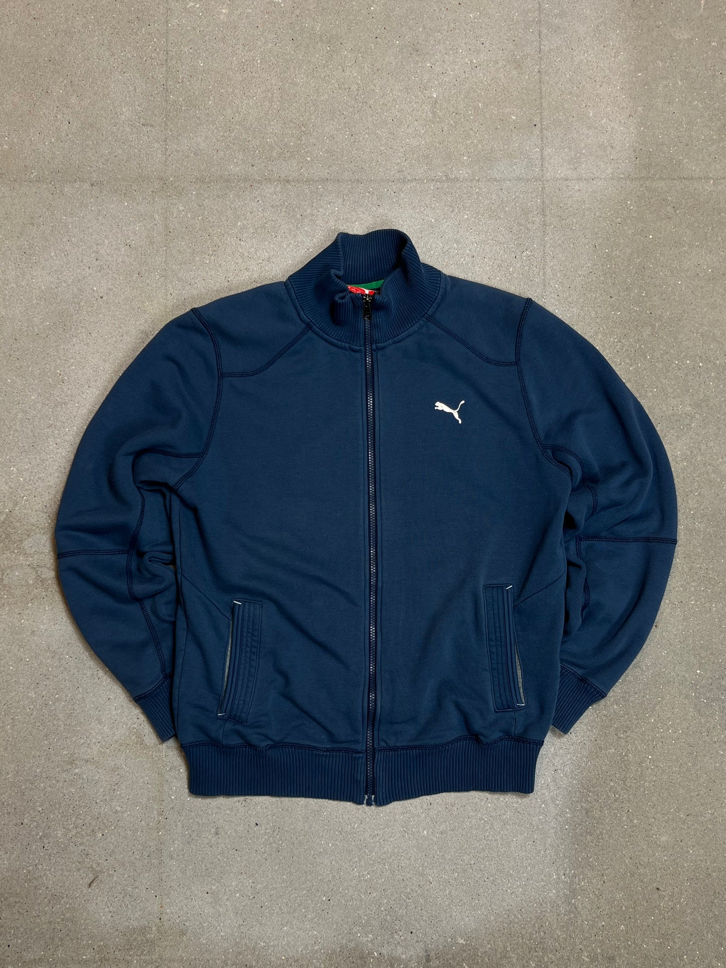 MIDNIGHT BLUE VINTAGE PUMA FULL ZIP SWEATSHIRT (MEDIUM)