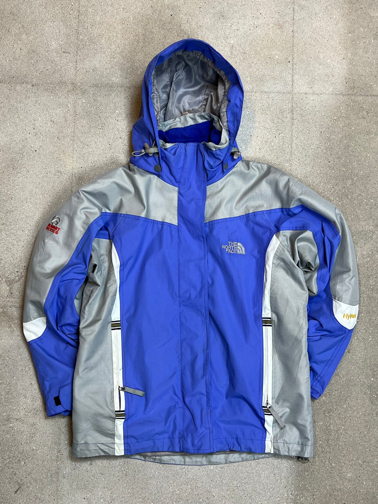 GREY BLUE LILA THE NORTH FACE 2-in-1 HYVENT SUMMIT SERIES JACKET (SMALL)