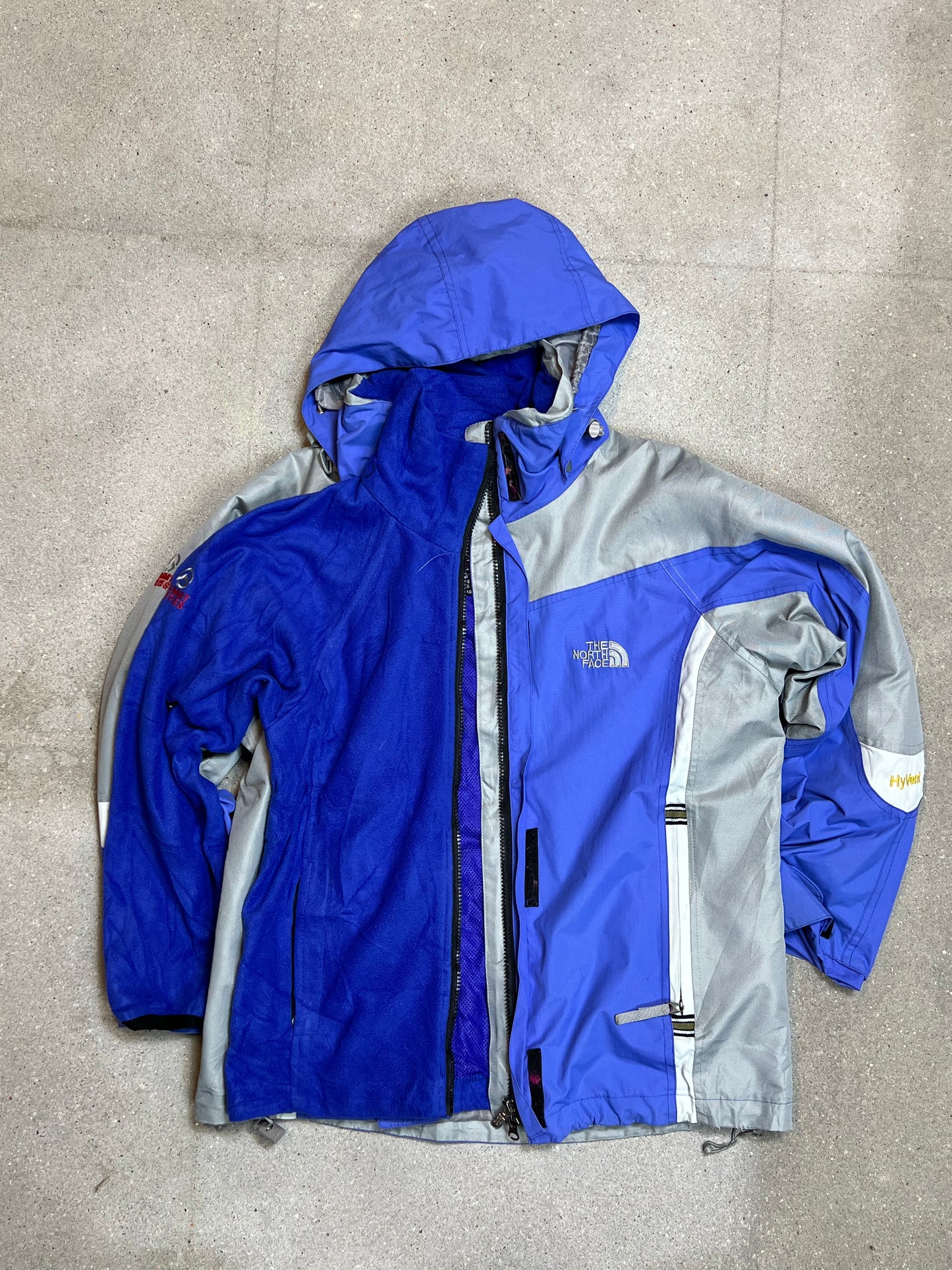 GREY BLUE LILA THE NORTH FACE 2-in-1 HYVENT SUMMIT SERIES JACKET (SMALL)