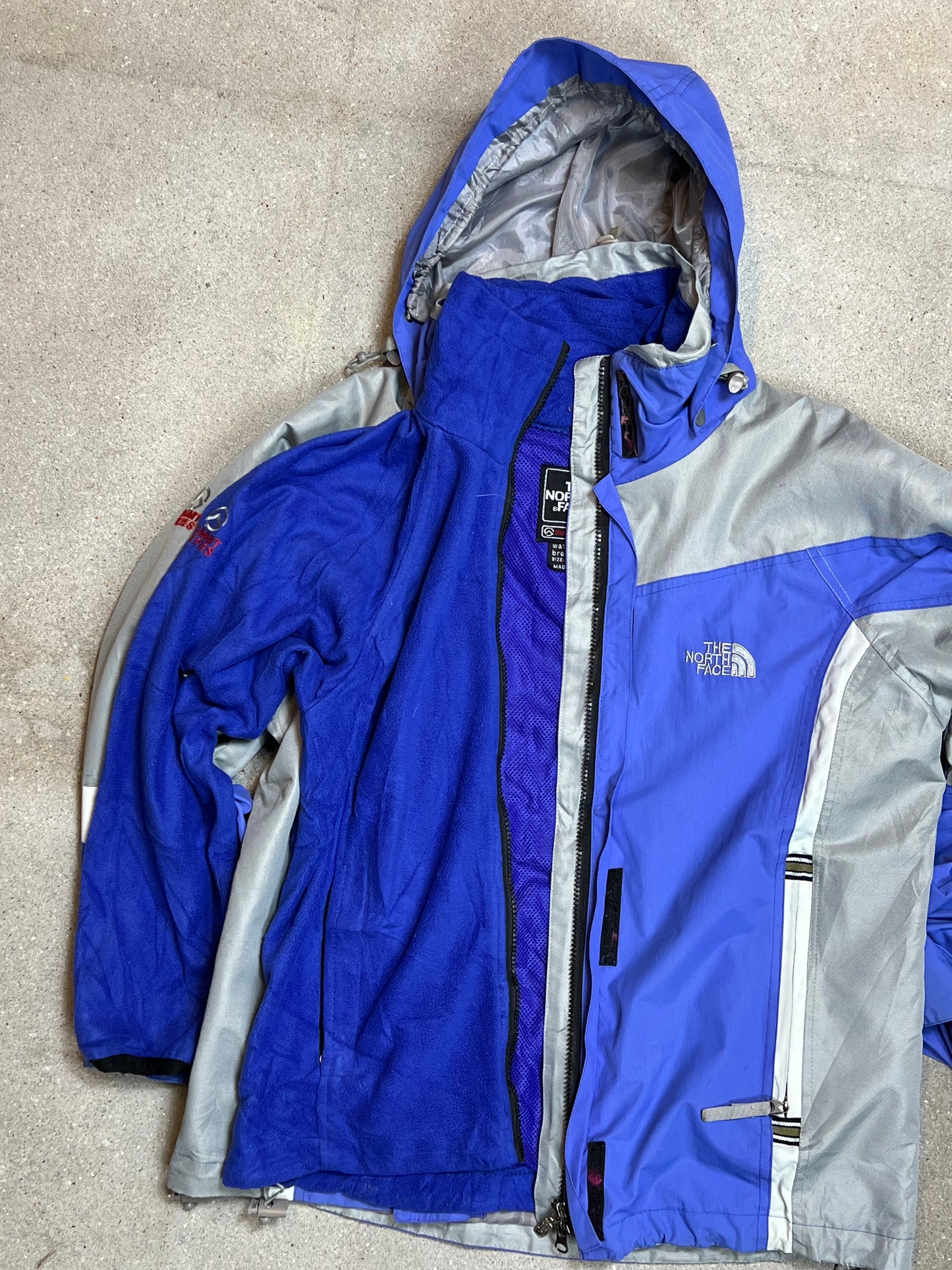 GREY BLUE LILA THE NORTH FACE 2-in-1 HYVENT SUMMIT SERIES JACKET (SMALL)