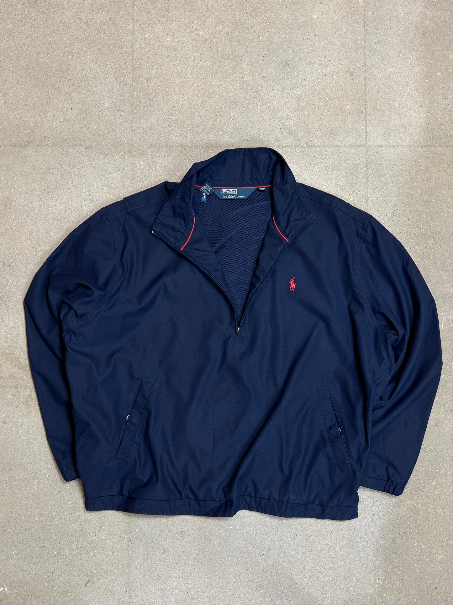 NAVY VINTAGE RALPH LAUREN ANORAK BOMBER JACKET (XLARGE)