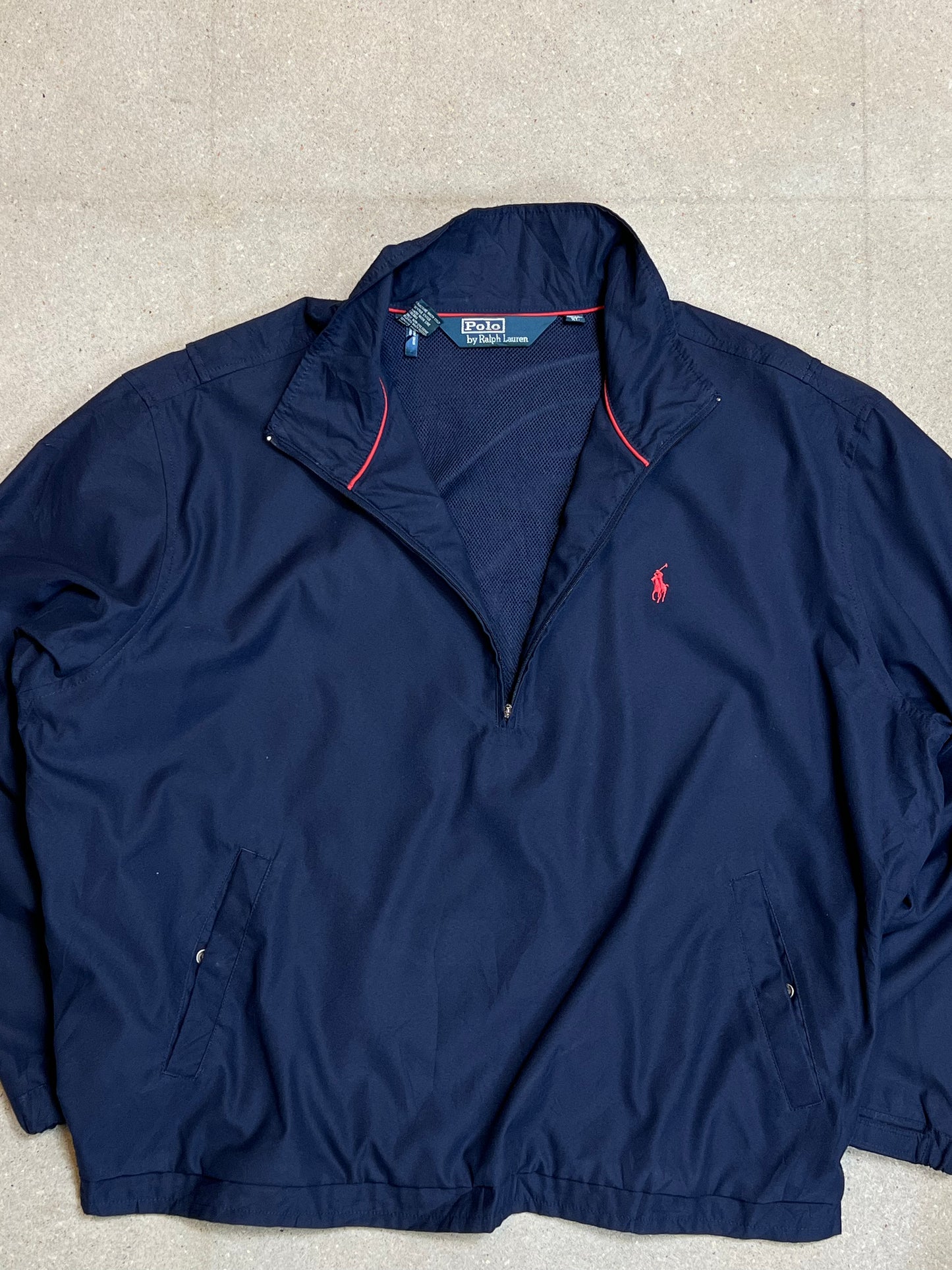 NAVY VINTAGE RALPH LAUREN ANORAK BOMBER JACKET (XLARGE)