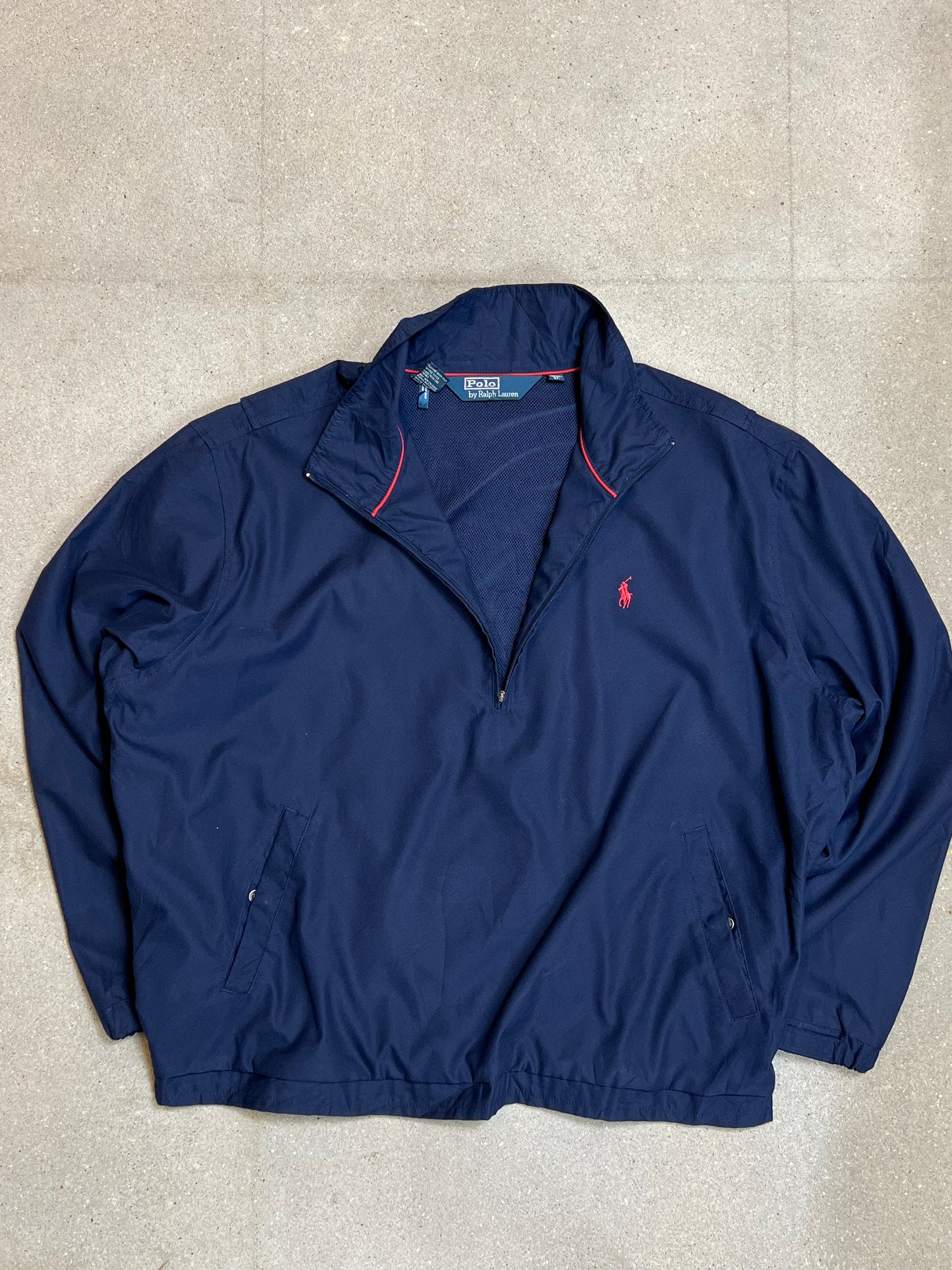 NAVY VINTAGE RALPH LAUREN ANORAK BOMBER JACKET (XLARGE)