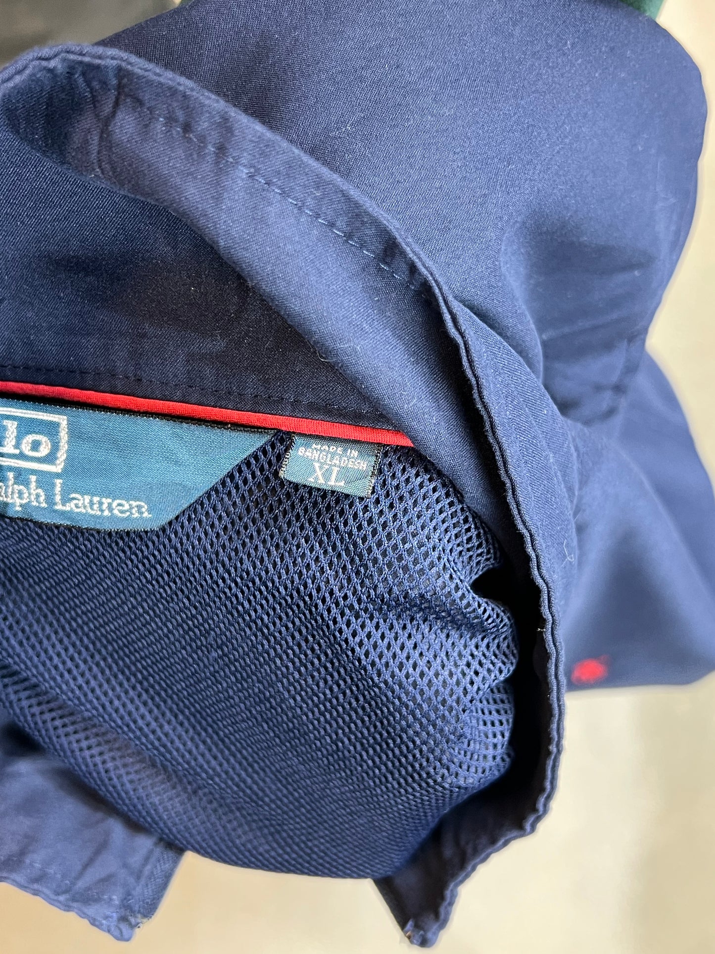 NAVY VINTAGE RALPH LAUREN ANORAK BOMBER JACKET (XLARGE)