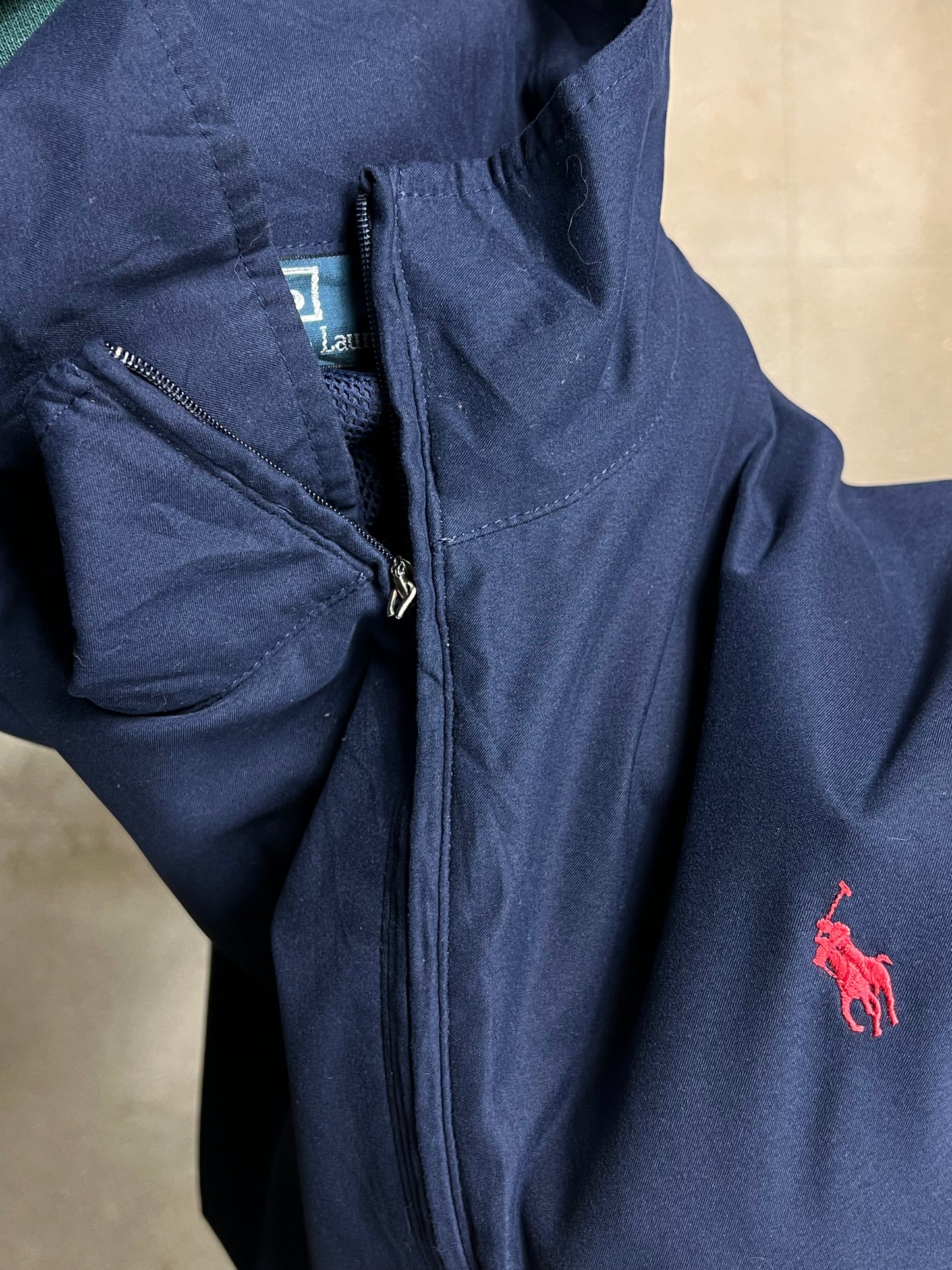 NAVY VINTAGE RALPH LAUREN ANORAK BOMBER JACKET (XLARGE)