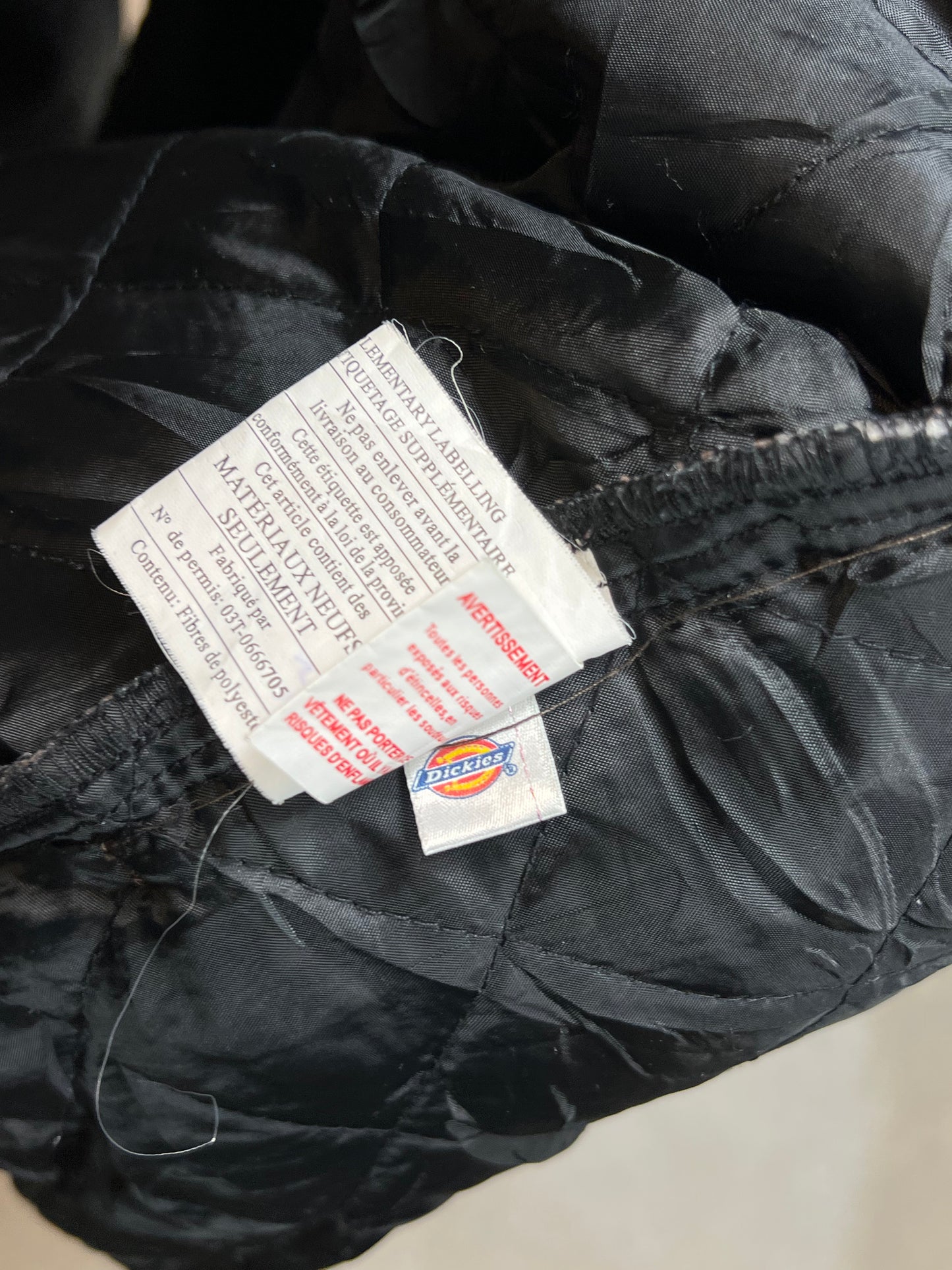 CHECKED BLACK BROWN VINTAGE DICKIES PADDED WORK JACKET (XLARGE)