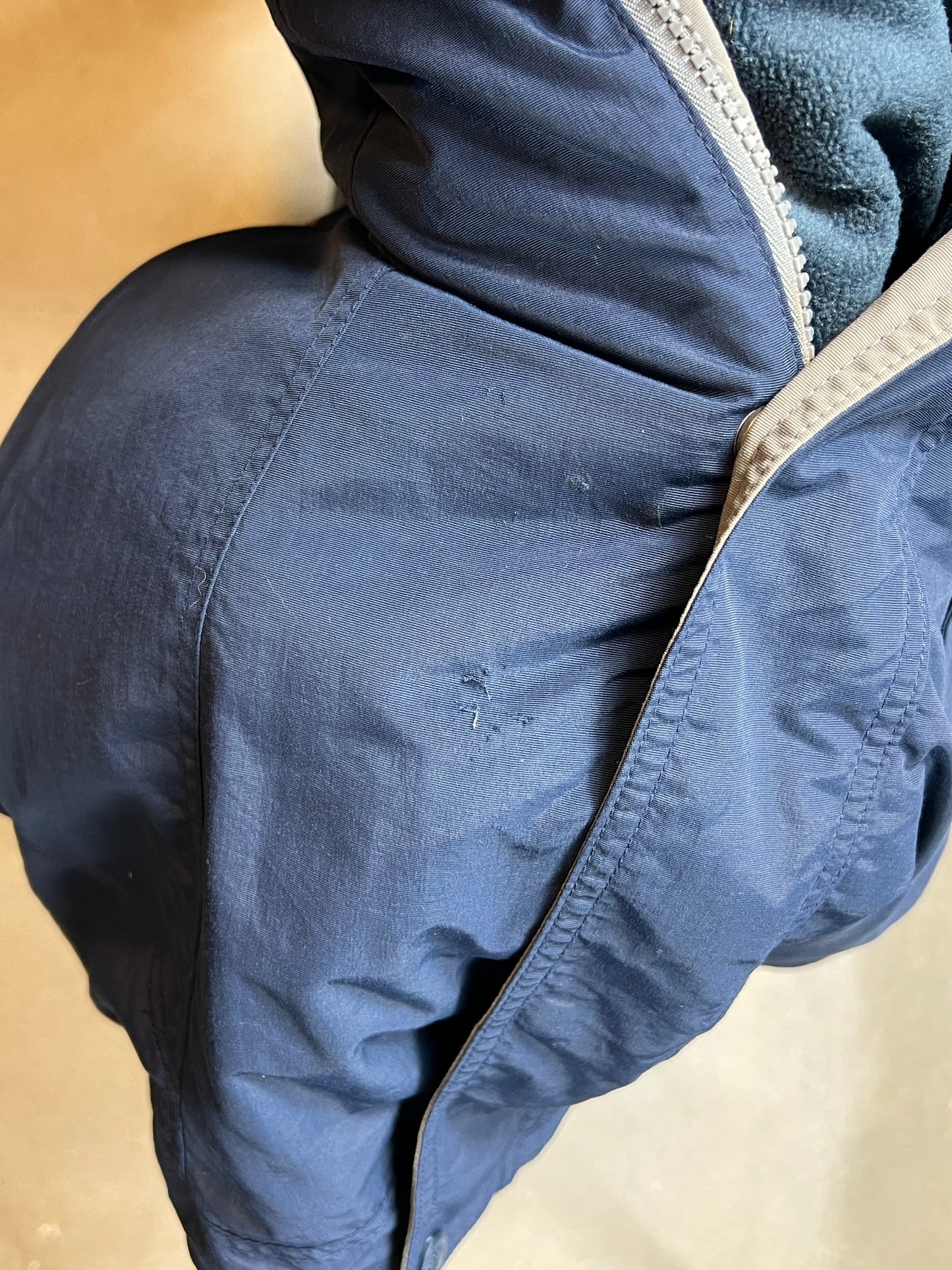 NAVY COLUMBIA PADDED FLEECE WINDSTOPPER SKI JACKET (XXLARGE)