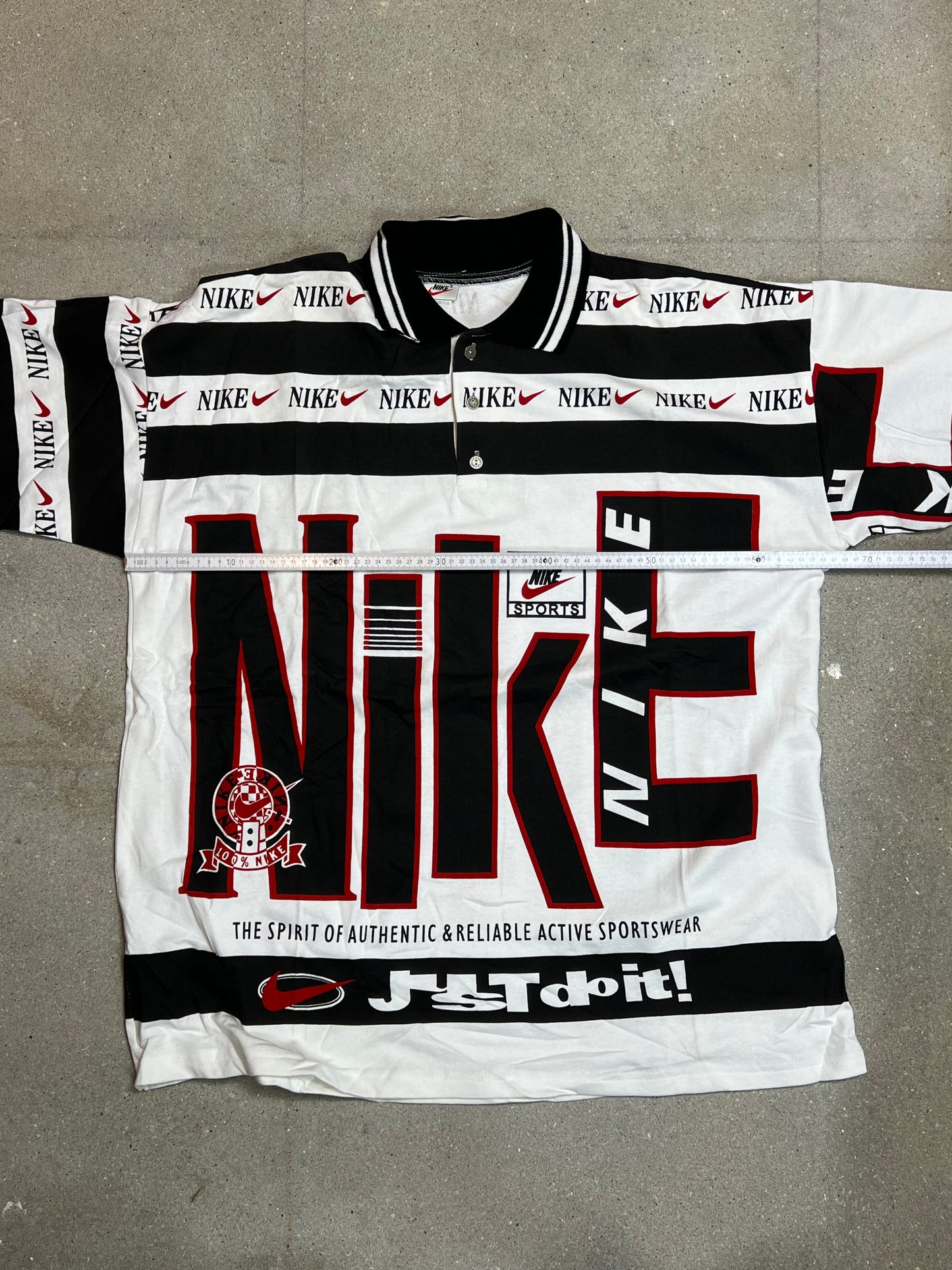 VINTAGE 90s NIKE LONGSLEEVE RUGBY PIQUE POLO SHIRT (XLARGE) (ONESIZE)