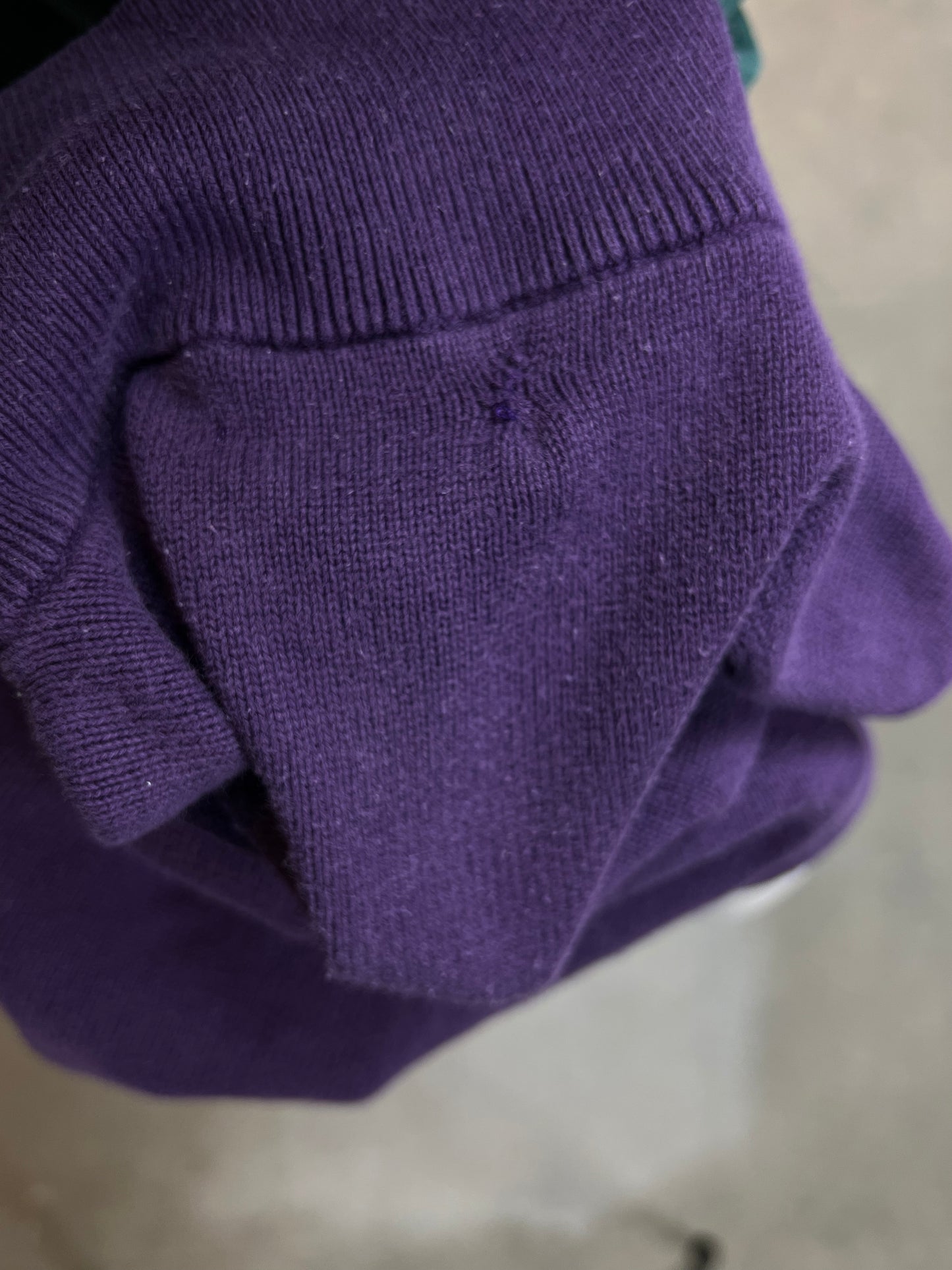 PURPLE VINTAGE TOMMY HILFIGER QUARTER ZIP COTTON KNIT (XXS)