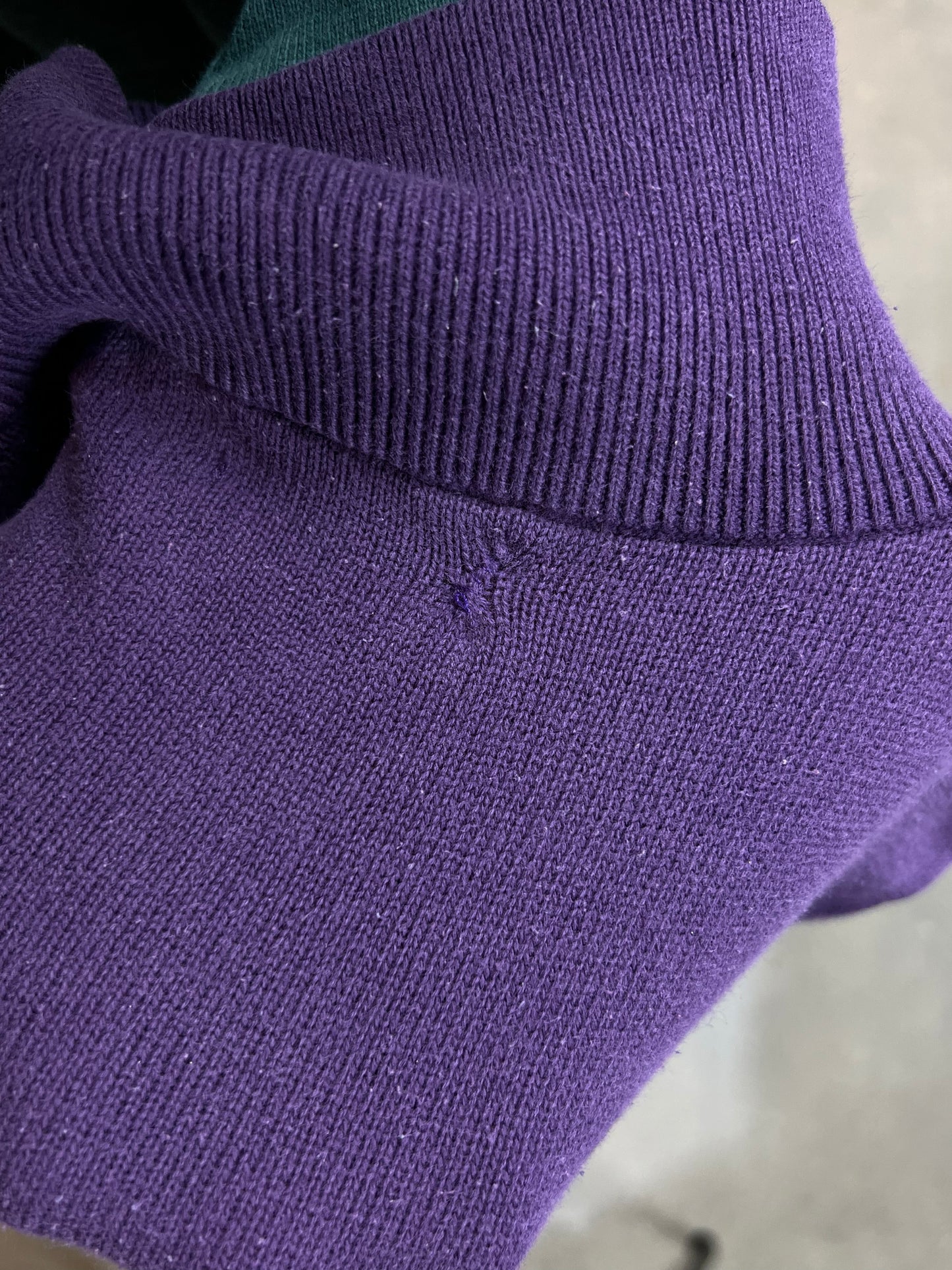 PURPLE VINTAGE TOMMY HILFIGER QUARTER ZIP COTTON KNIT (XXS)