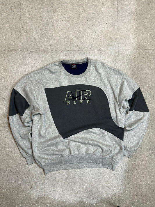 GREY VINTAGE NIKE AIR SPELLOUT RENEWED UPCYCLED SWEATSHIRT (XXL)