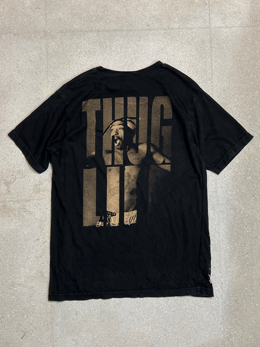 BLACK VINTAGE TUPAC 2PAC THUG LIFE T-SHIRT UNBRANDED ULTEGRA (MEDIUM)