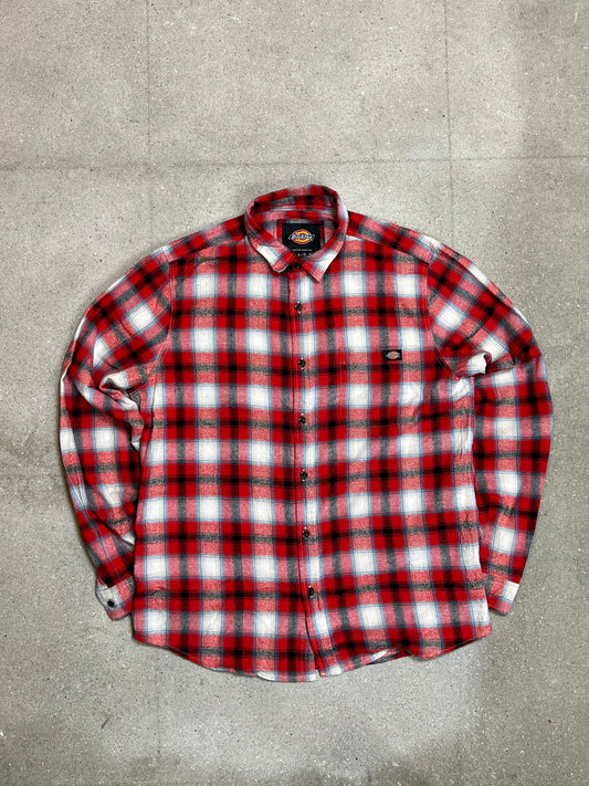 RED CHECKED VINTAGE DICKIES SHIRT (LARGE)