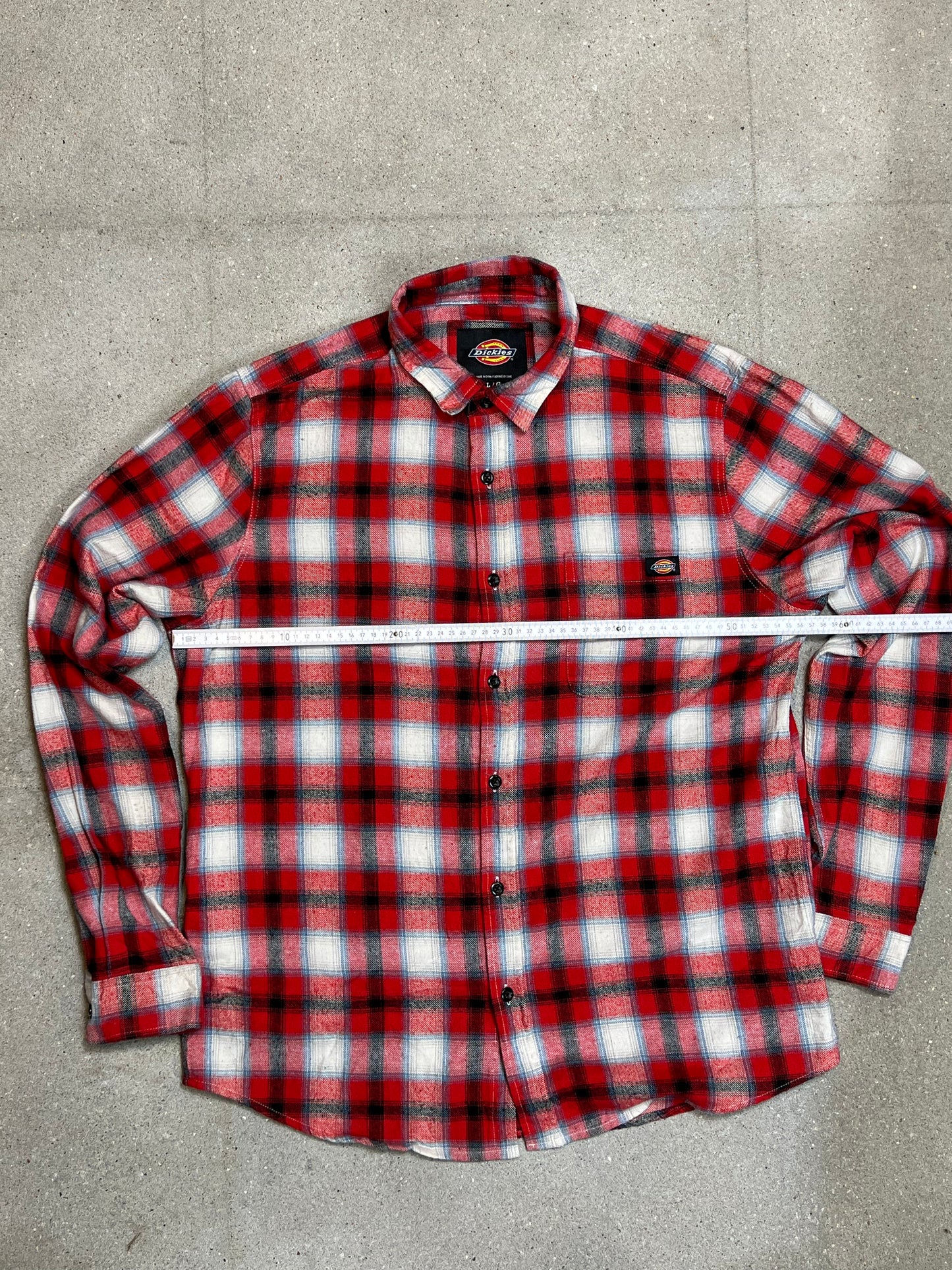 RED CHECKED VINTAGE DICKIES SHIRT (LARGE)