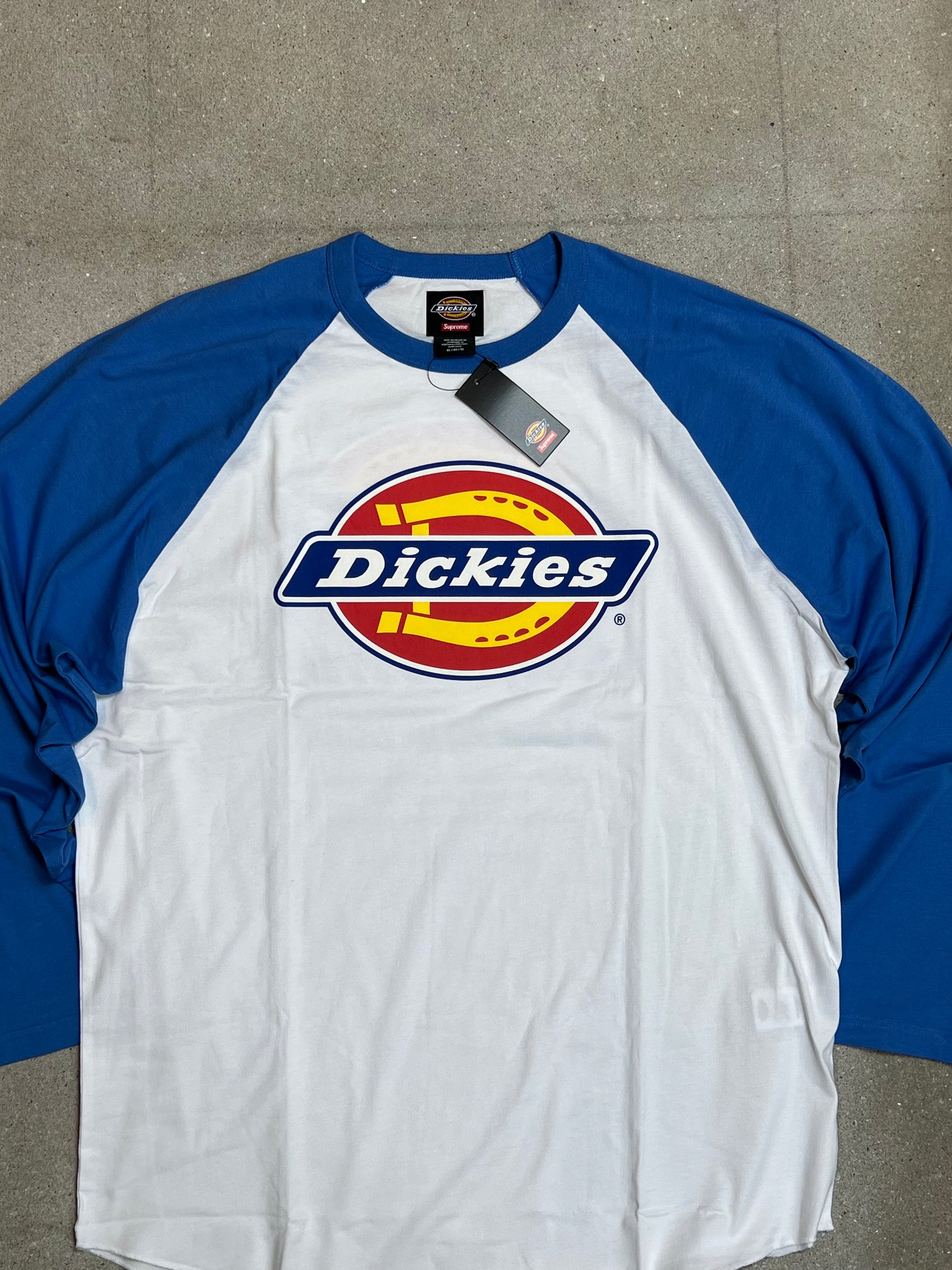 WHITE BLUE SUPREME ® x DICKIES ® RAGLAN L/S TEE (XLARGE)