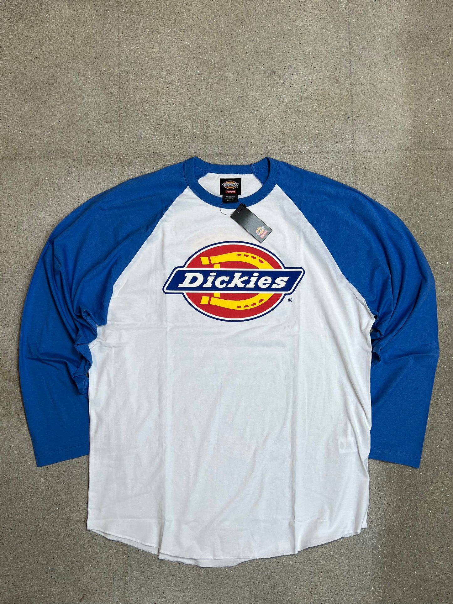 WHITE BLUE SUPREME ® x DICKIES ® RAGLAN L/S TEE (XLARGE)