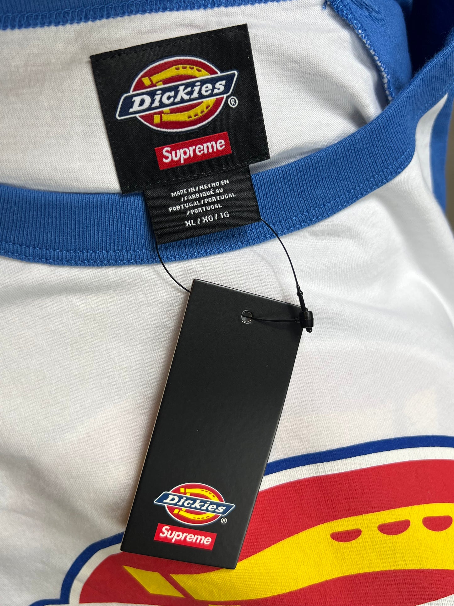 WHITE BLUE SUPREME ® x DICKIES ® RAGLAN L/S TEE (XLARGE)