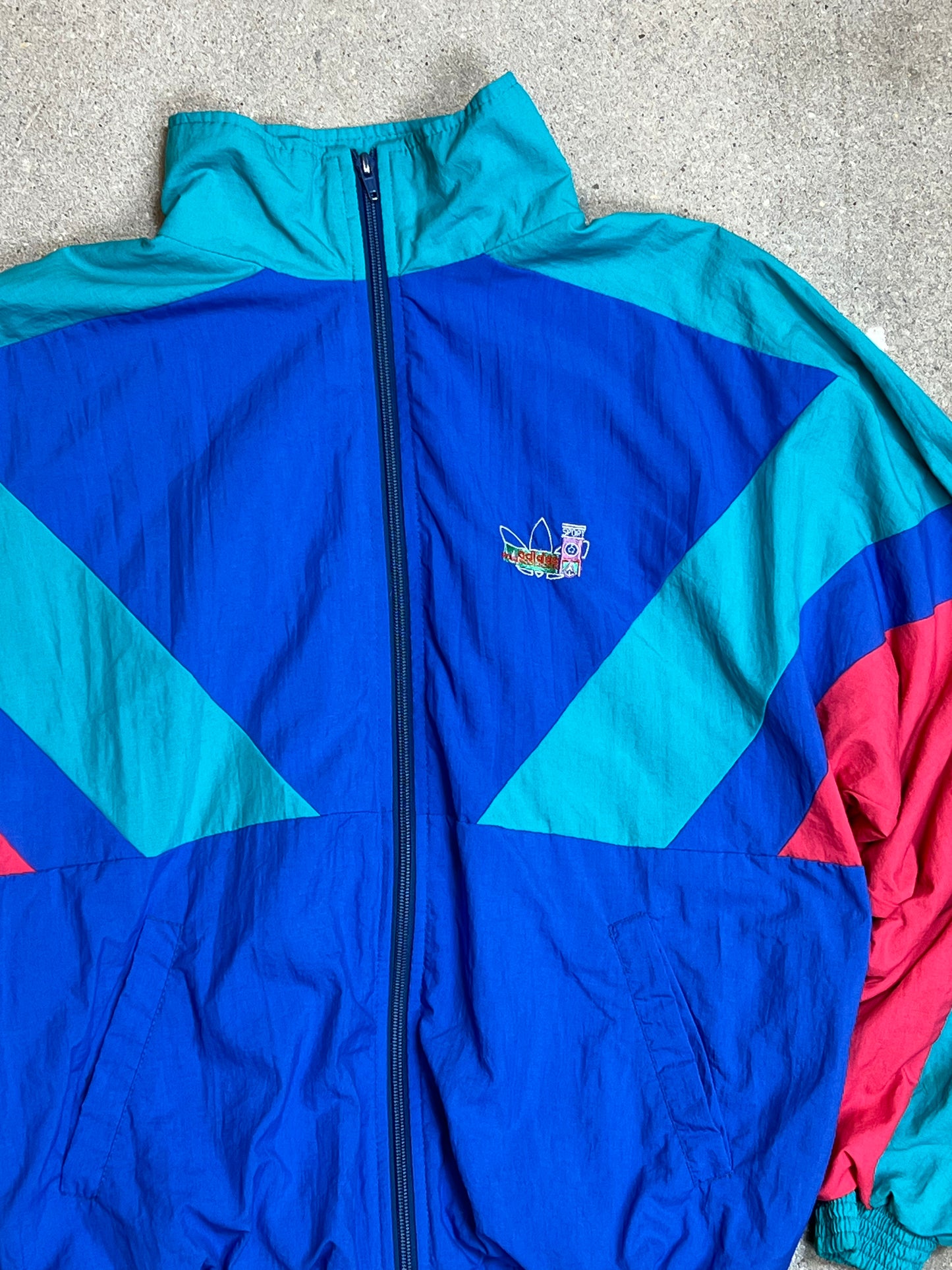 SCHWARZE VINTAGE ADIDAS ZIP TRAININGSJACKE (XL)