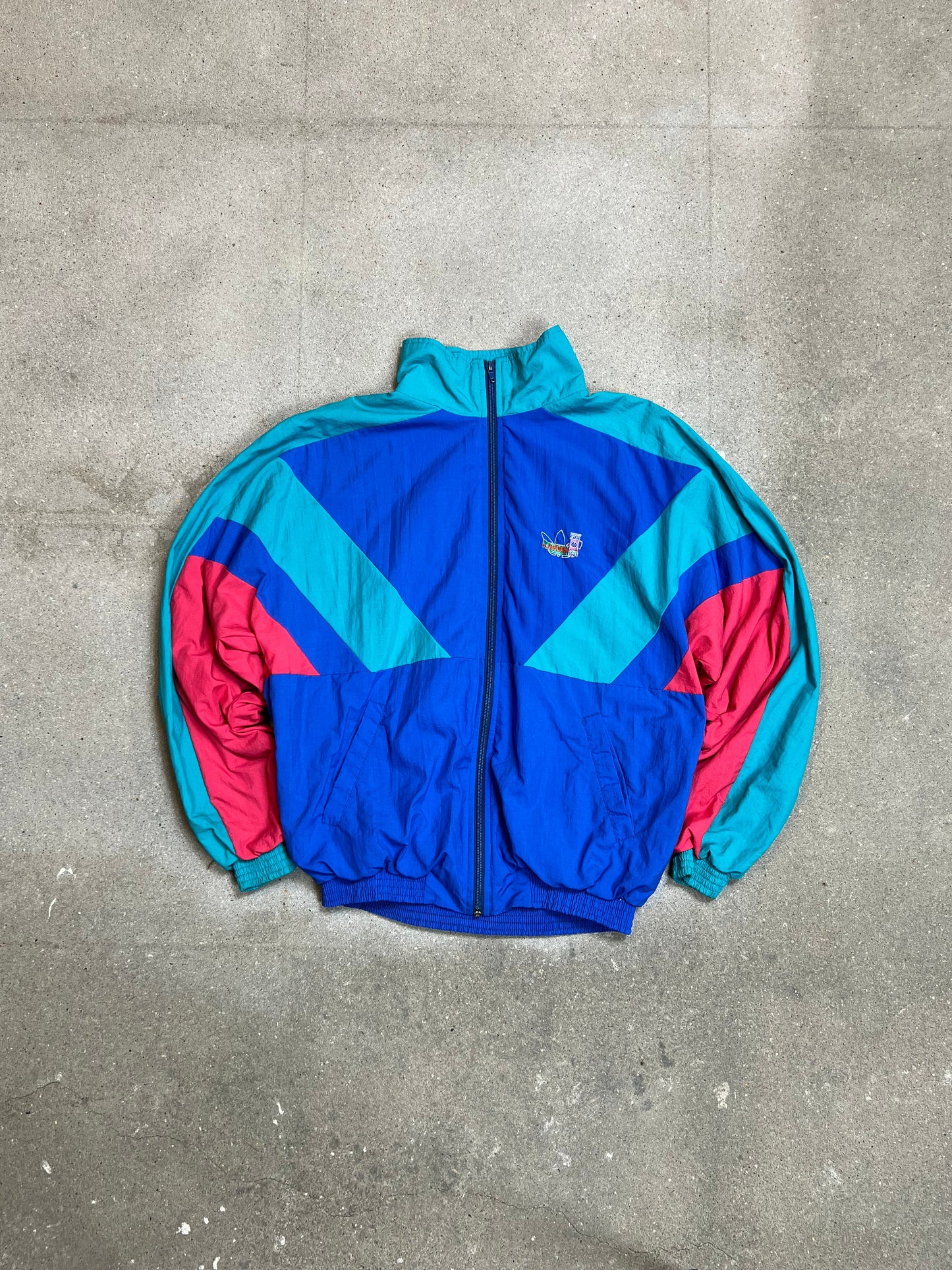SCHWARZE VINTAGE ADIDAS ZIP TRAININGSJACKE (XL)