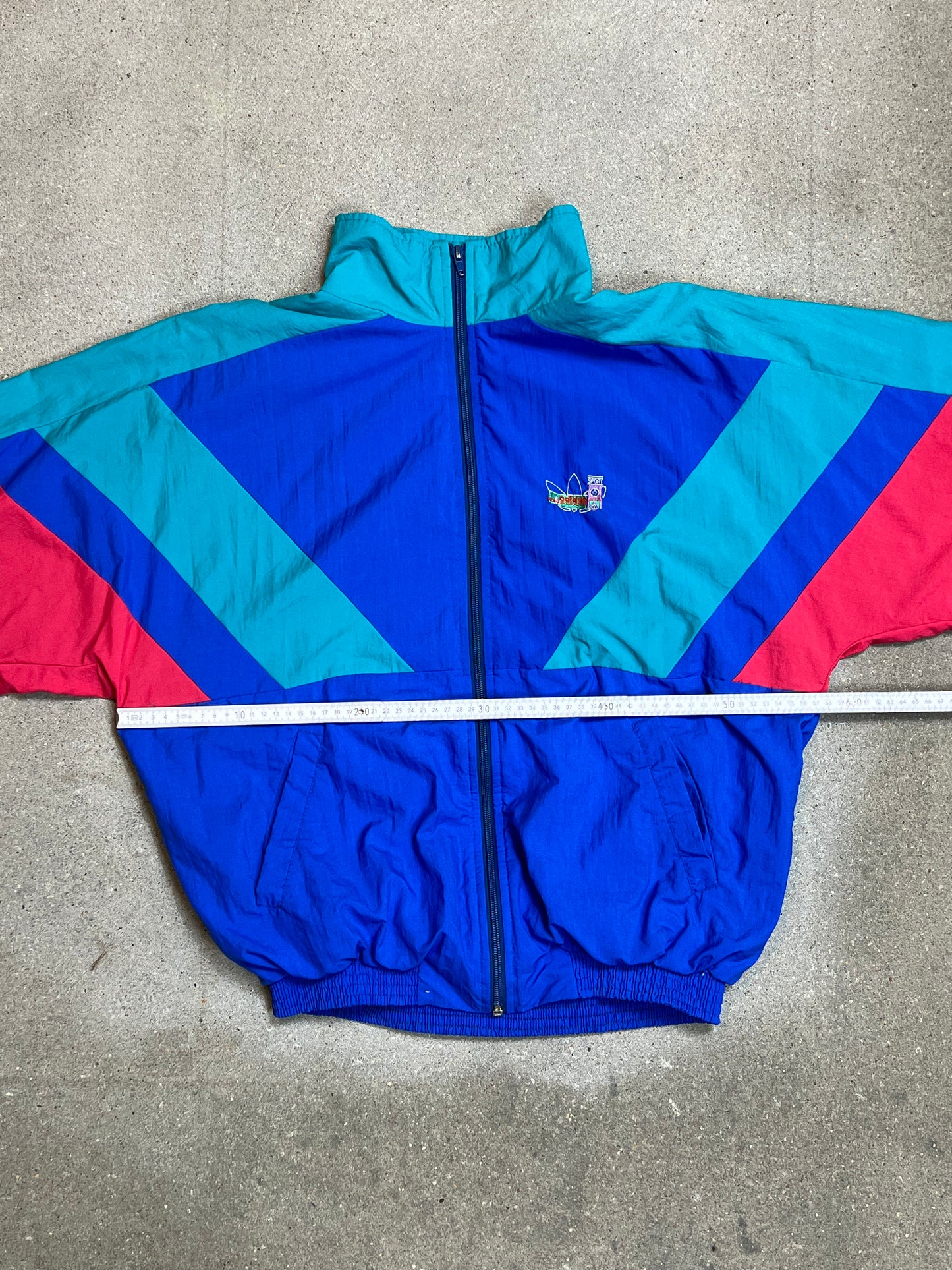 SCHWARZE VINTAGE ADIDAS ZIP TRAININGSJACKE (XL)